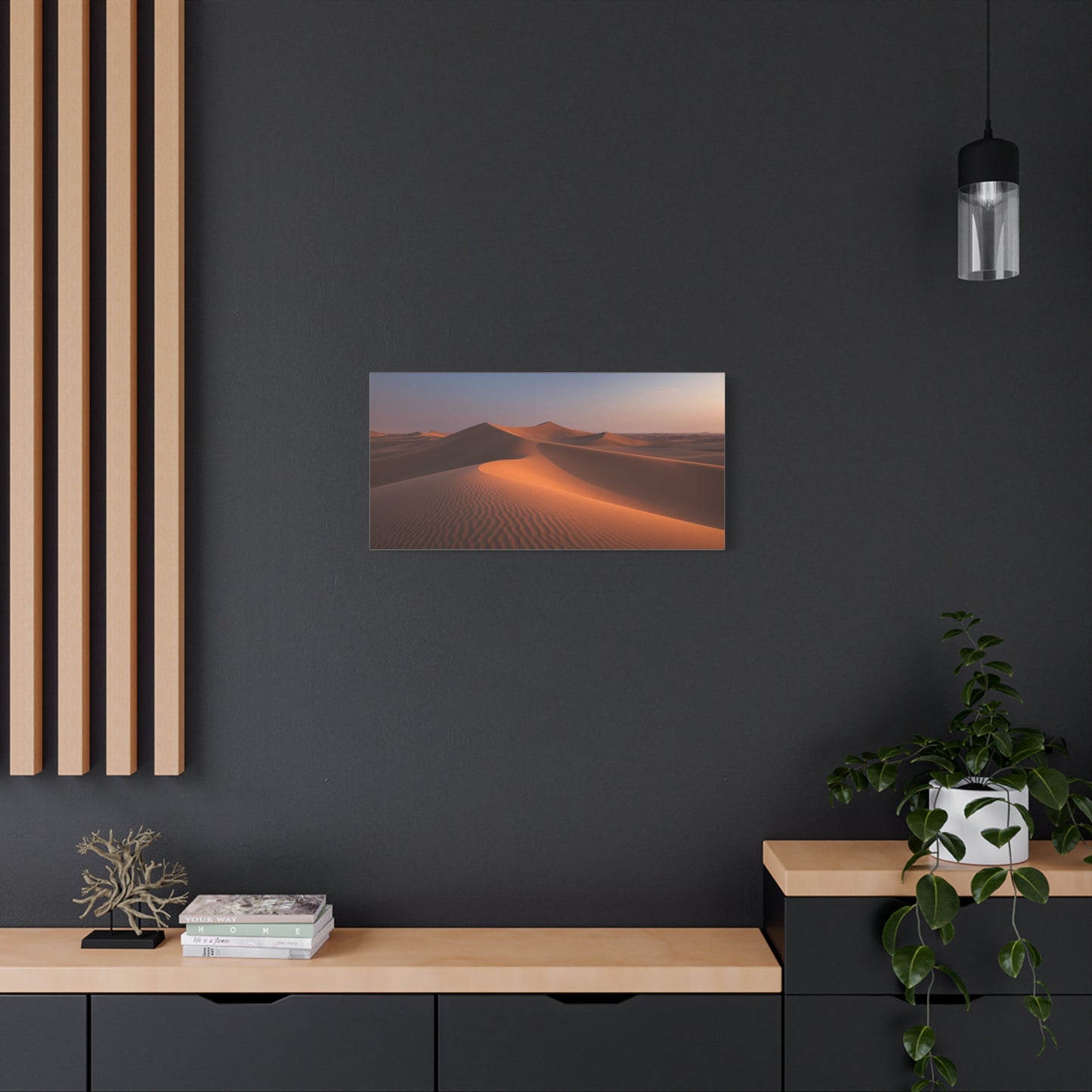 Desert Sand Dunes Canvas Wall Art - Golden Sunset Landscape Art Print - Serene Matte Cotton Decor - Living Room Wall Decor, Bedroom Home Decoration, Office Art - Bedroom Home Decoration
