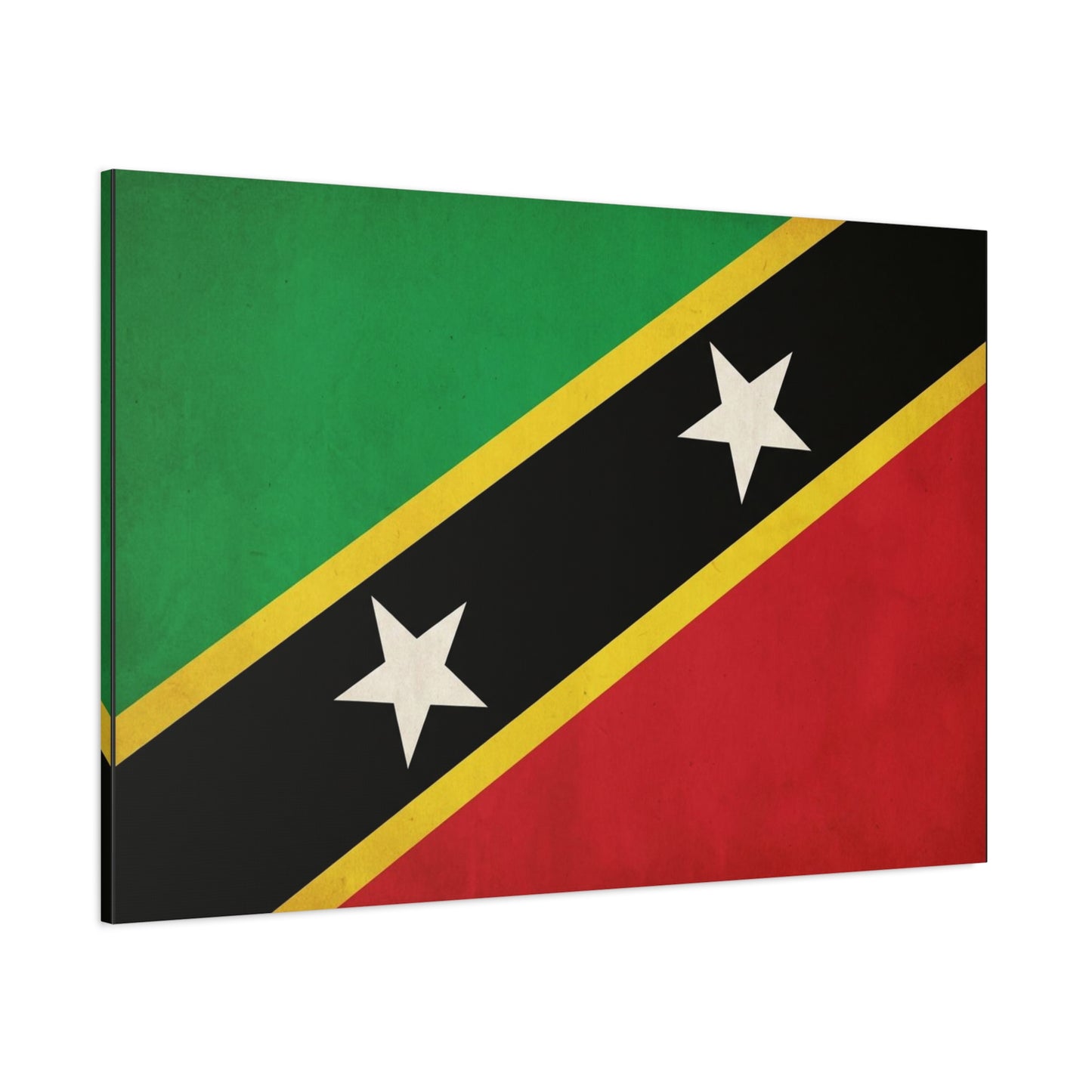 Saint Kitts And Nevis Flag Canvas Wall Art - Caribbean Pride Decor, Vintage National Banner Print - Bold Graphic Style, Living Room Wall Decor, Bedroom Home Decoration - Bedroom Home Decoration