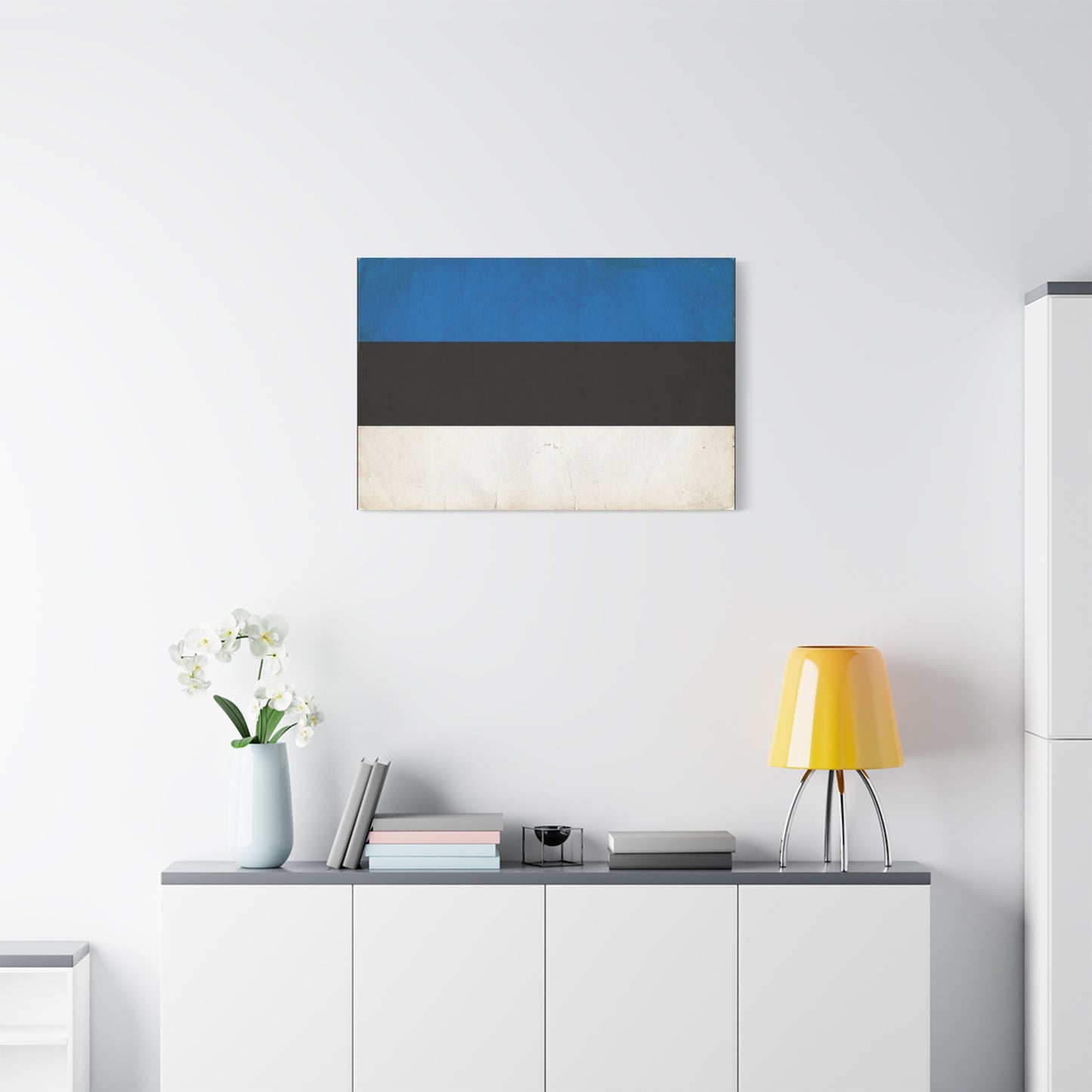 Blue Black White Abstract Canvas Wall Art - Minimalist Color Block Canvas Print - Contemporary Modern Decor - Living Room Home Decoration - Bedroom Home Decoration - Living Room Wall Decor