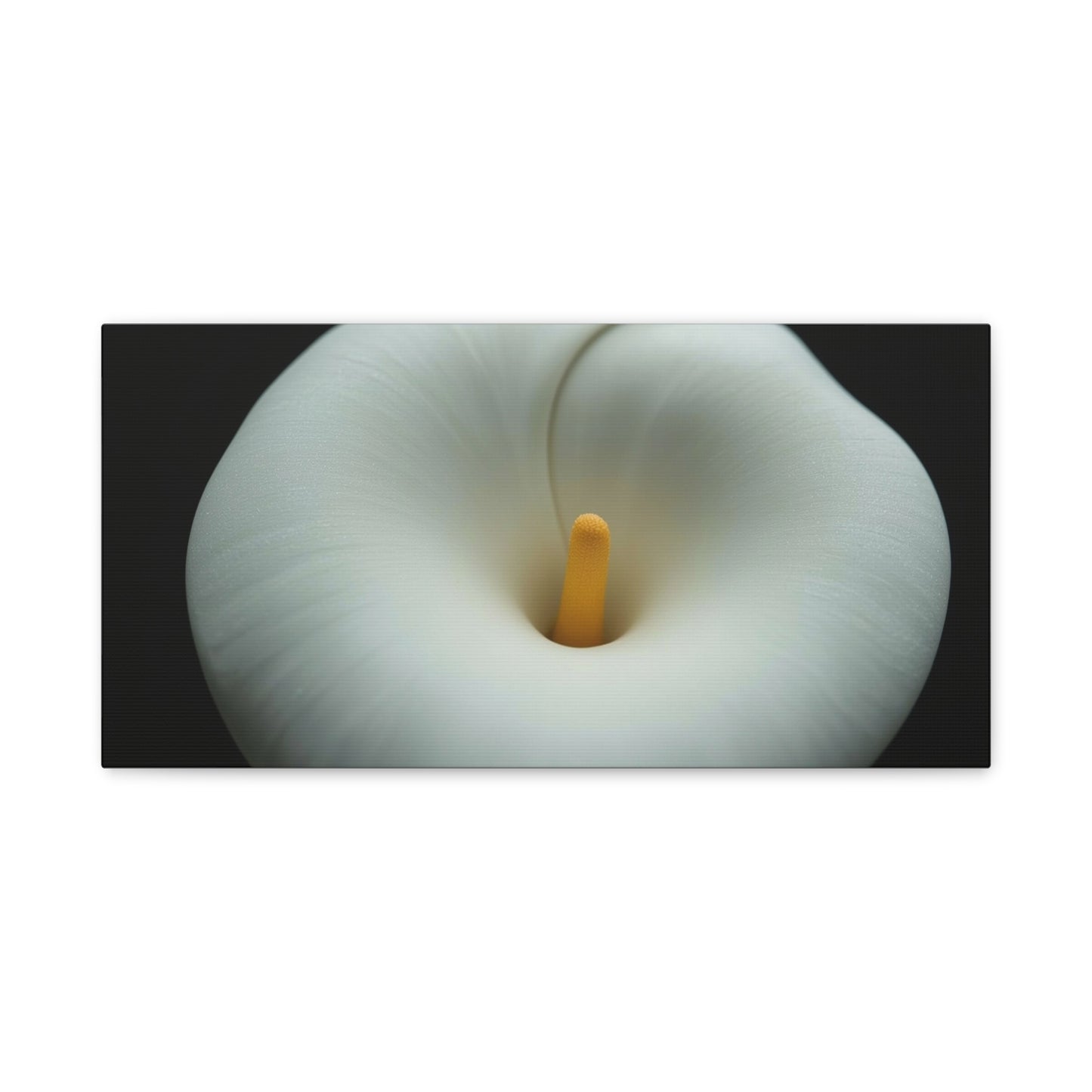 White Calla Lily Canvas Wall Art - Floral Macro Bloom, Minimalist Botanical Canvas Print - Soft Matte Cotton Decor, Contemporary Style - Bedroom Wall Decor, Spa Accent - Bedroom Home Decoration