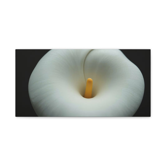 White Calla Lily Canvas Wall Art - Floral Macro Bloom, Minimalist Botanical Canvas Print - Soft Matte Cotton Decor, Contemporary Style - Bedroom Wall Decor, Spa Accent - Bedroom Home Decoration