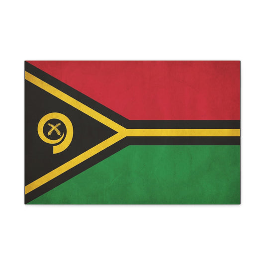 Vanuatu Flag Canvas Wall Art - Red Black Green Yellow National Pride Print - Vintage Country Decor, Heritage Artwork, Living Room Wall Decor, Office Accent - Bedroom Home Decoration - Ready to Hang