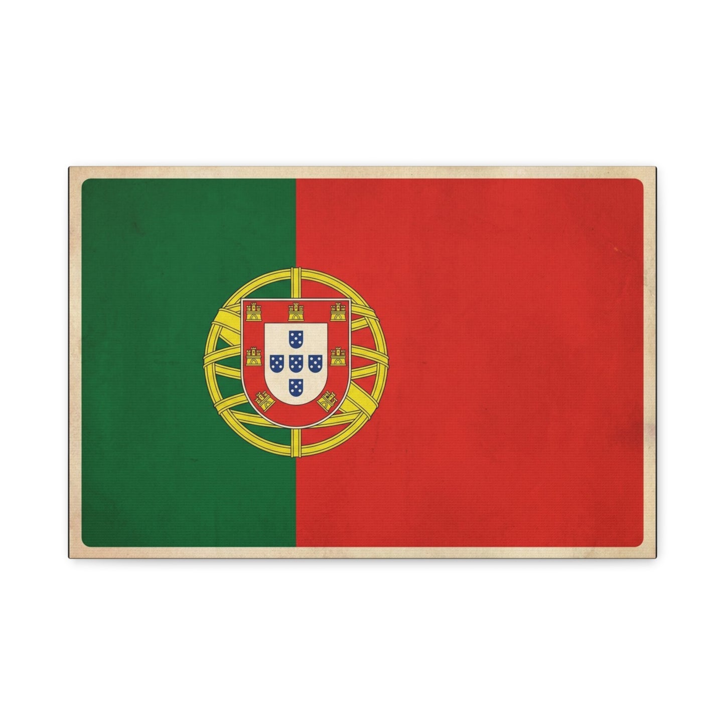 Portugal Flag Canvas Wall Art - Vintage Portuguese Flag Print, Heritage Decor - Matte Cotton Artwork - Traditional Style, Living Room Decoration - Living Room Wall Decor - Bedroom Home Decoration