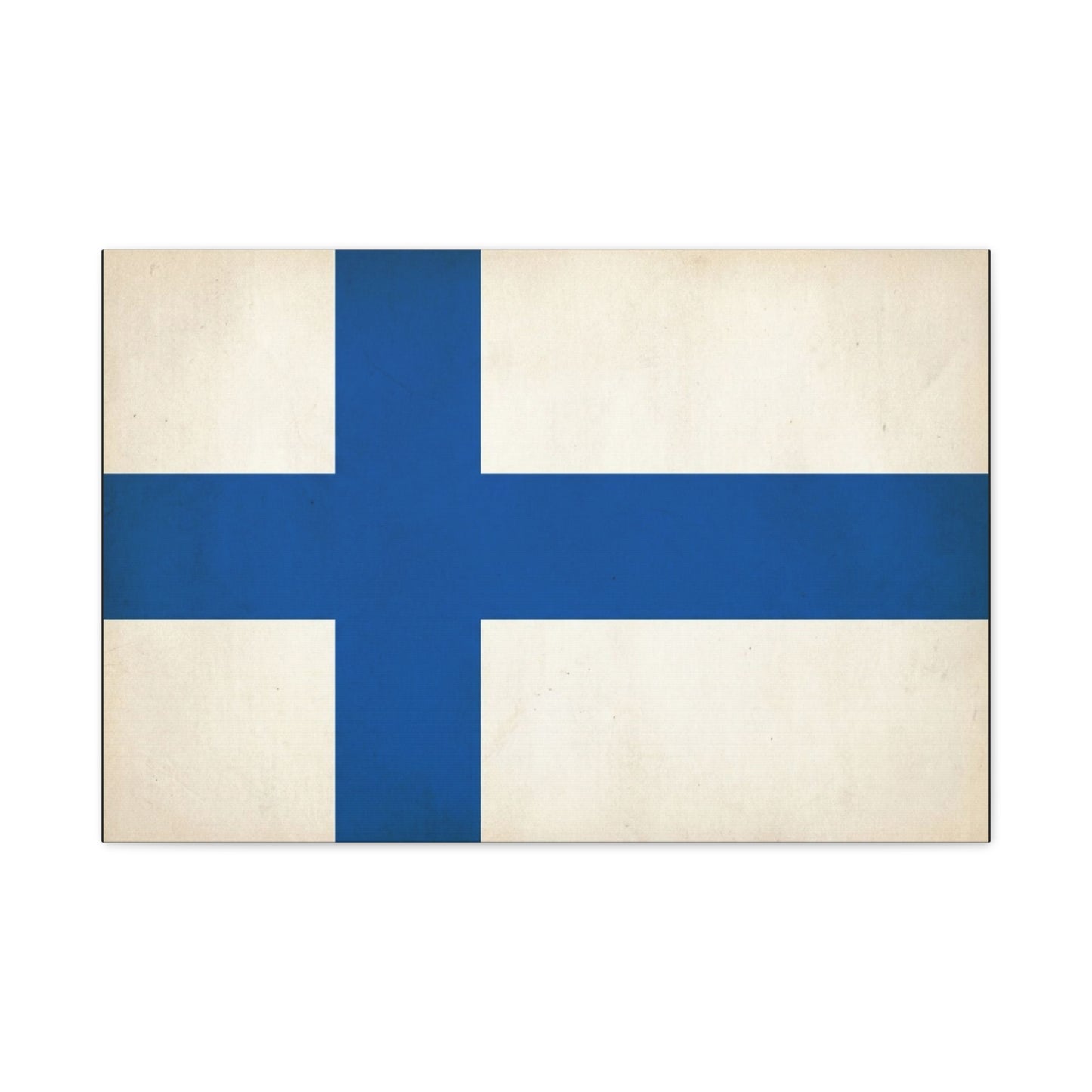 Finland Flag Canvas Wall Art - Blue Nordic Cross Finnish Country Print - Vintage Minimalist Patriotic Decor - Living Room Wall Decor, Bedroom Home Decoration, Office Art - Bedroom Home Decoration