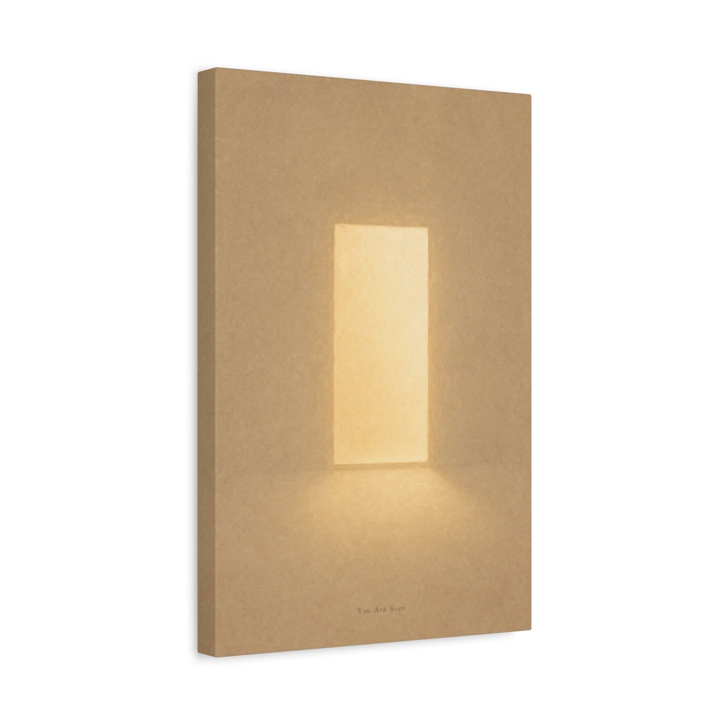 "You Are Seen" Minimalist Canvas Wall Art - Abstract Light Doorway Print, Neutral Beige Modern Home Decor - Contemporary Bedroom Wall Decor, Meditation Space Accent - Ready to Hang - Ready to Hang