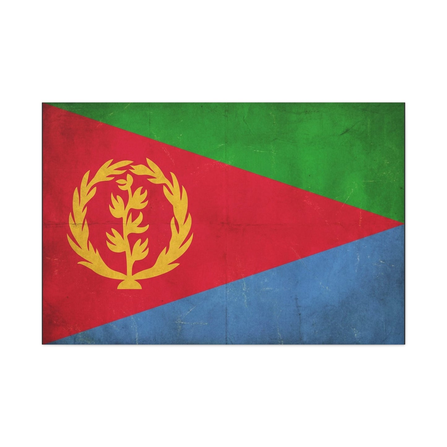 Eritrea Flag Canvas Wall Art - Vintage Eritrean National Flag Print, Distressed Patriotic Country Decor - Colorful Typography Style - Living Room Wall Decor - Ready to Hang - Bedroom Home Decoration