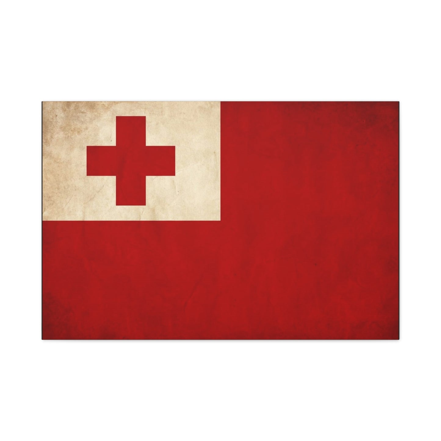 Tonga Flag Canvas Wall Art - Vintage Red Cross National Banner Print, Matte Cotton Decor - Traditional Patriotic Style - Living Room Home Decoration - Living Room Wall Decor - Bedroom Home Decoration