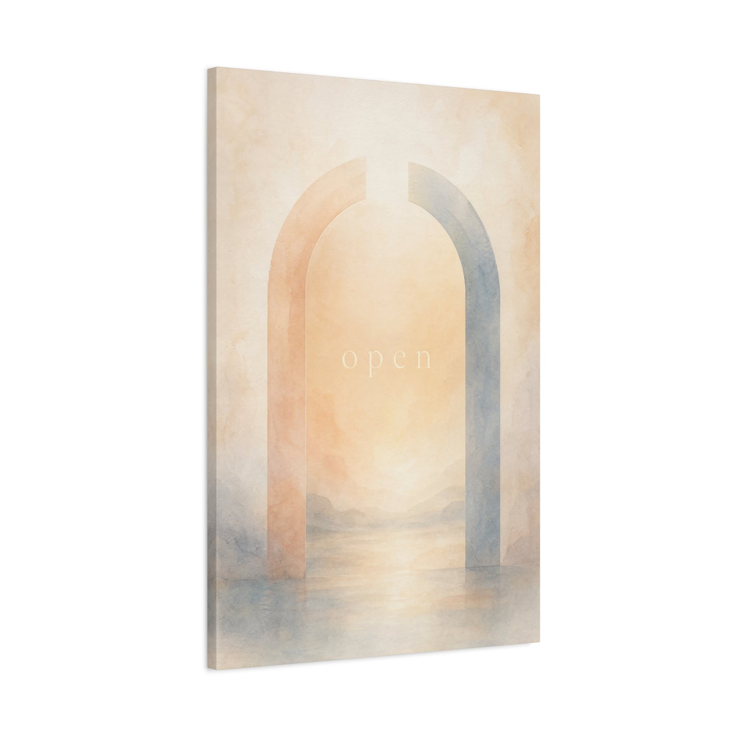 "Open" Abstract Arch Canvas Wall Art - Minimalist Watercolor Neutral Wall Decor - Contemporary Pastel Home Decoration - Bedroom Living Room Accent, Meditation Space Office Art - Modern Farmhouse Style