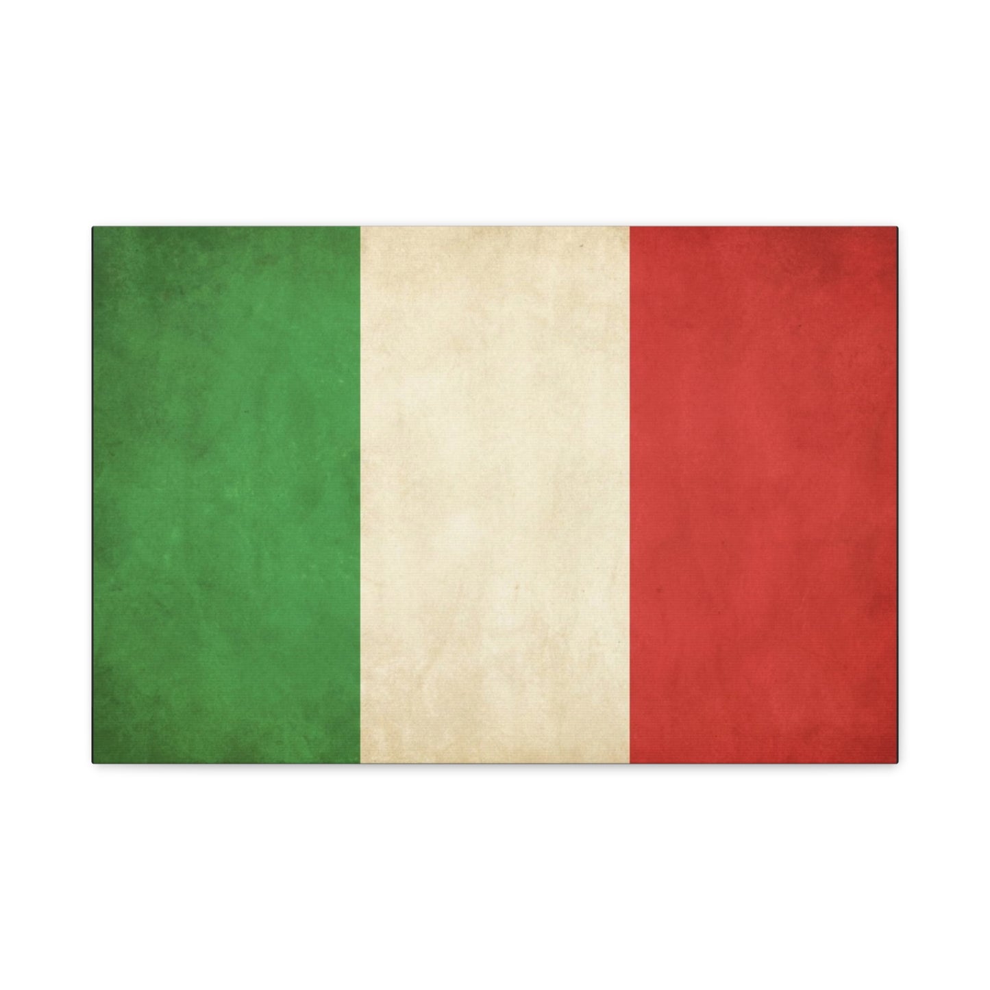 Italian Flag Canvas Wall Art - Vintage Tricolor National Prints, Rustic Textured Artwork - Matte Cotton Decor - Living Room Wall Decor, Office Art, Dorm Accent For Heritage Lovers - Ready to Hang