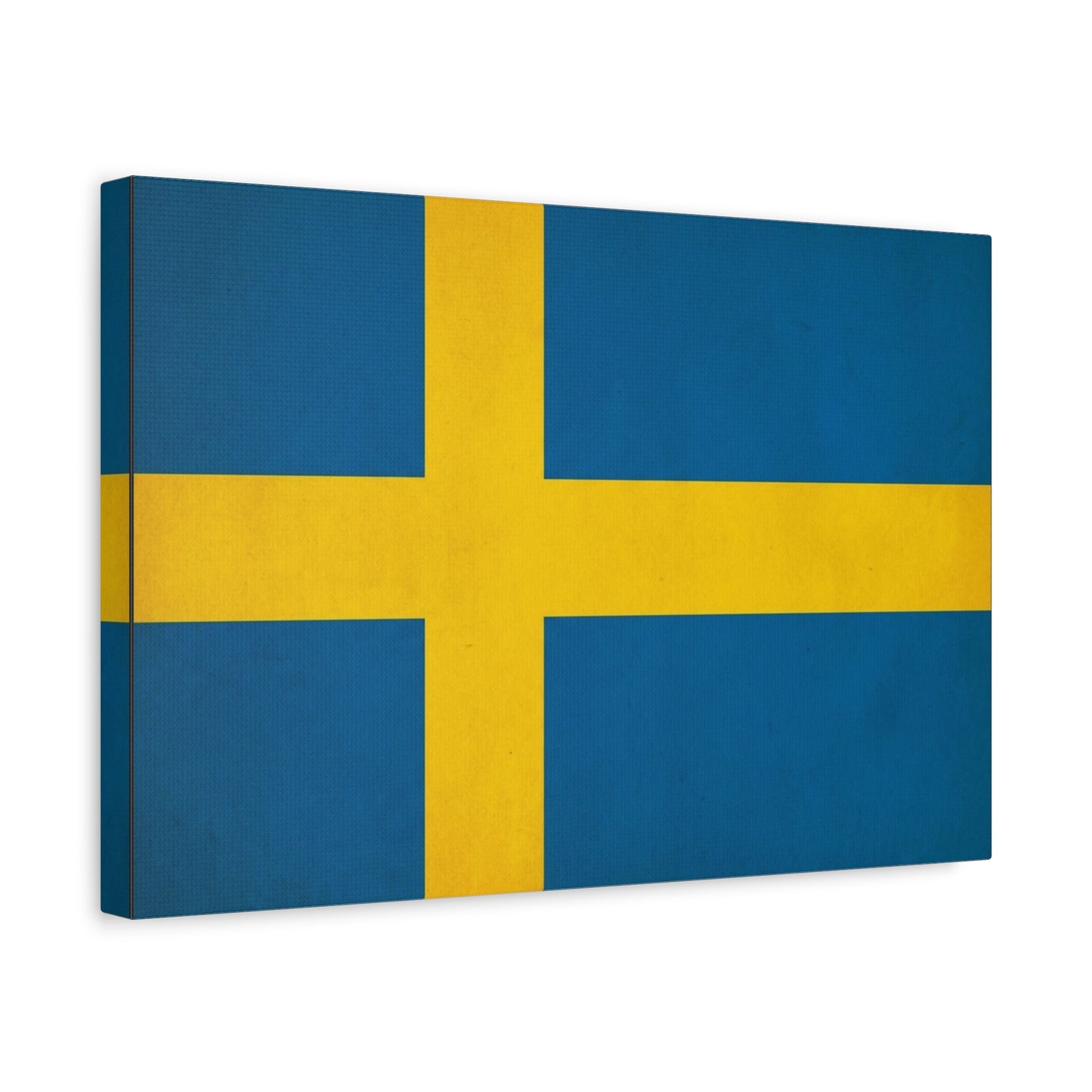 Sweden Flag Canvas Wall Art - Swedish National Flag Print, Blue Yellow Nordic Cross Decor - Minimalist Scandinavian Style - Living Room Wall Decor - Bedroom Home Decoration - Bedroom Home Decoration