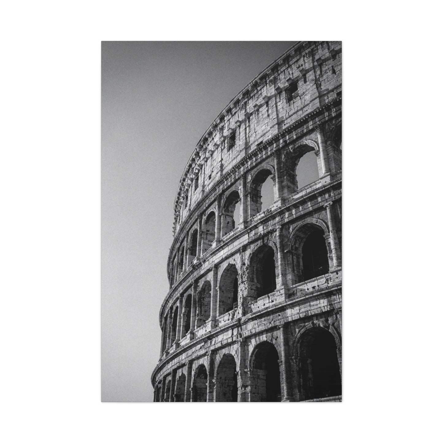 Rome Colosseum Canvas Wall Art - Black And White Architectural Art Print - Vintage Monochrome Cityscape Decor - Contemporary Living Room Wall Decor, Office Art Accent - Bedroom Home Decoration