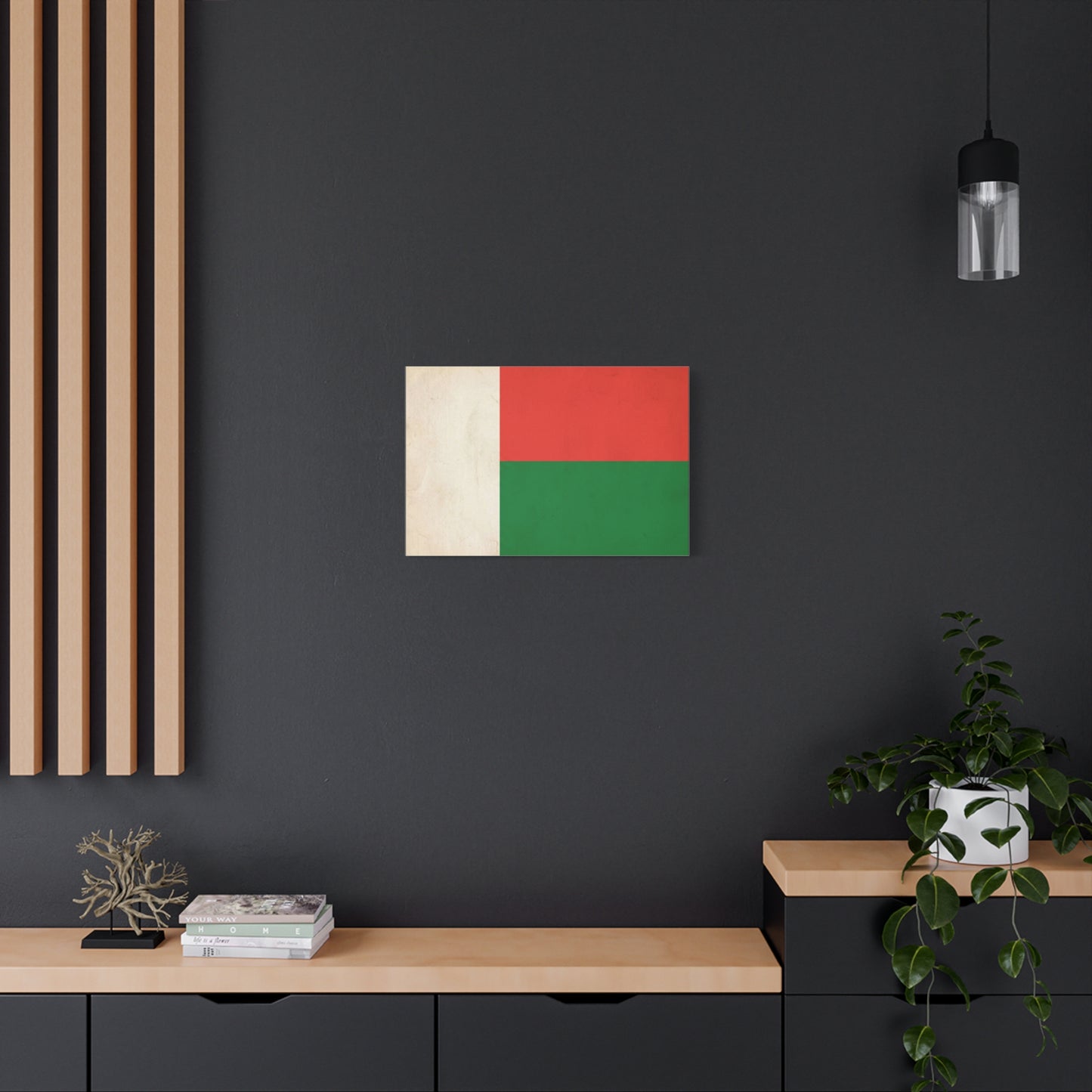 Madagascar Flag Canvas Wall Art - Vintage National Banner Print, Patriotic Tricolor Decor - Matte Cotton Canvas - Living Room Wall Decor, Office Art, Dorm Accent For Heritage Spaces - Ready to Hang