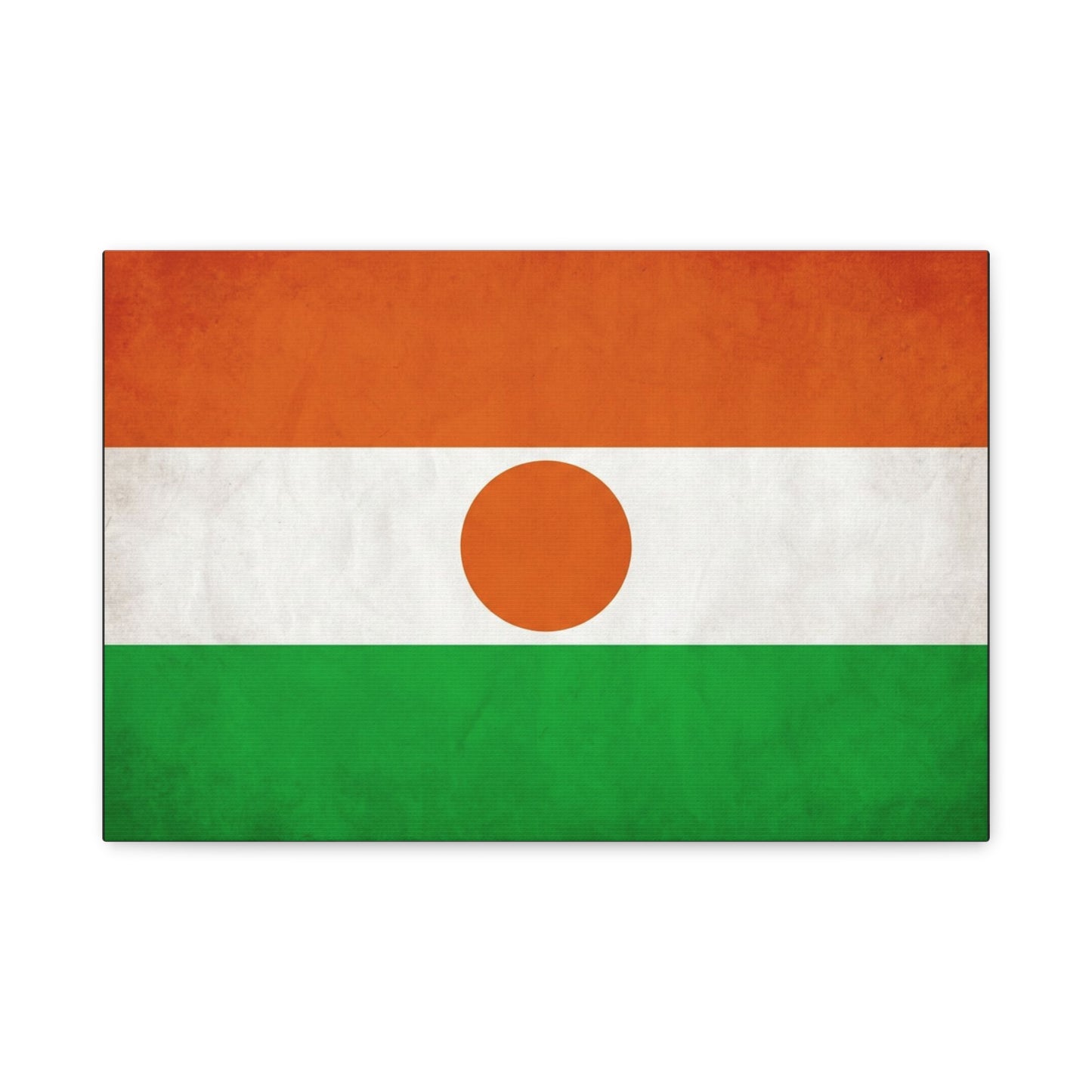 Niger Flag Canvas Wall Art - Orange White Green Tricolor With Central Sun Disc - Minimalist Patriotic Print - Living Room Wall Decor