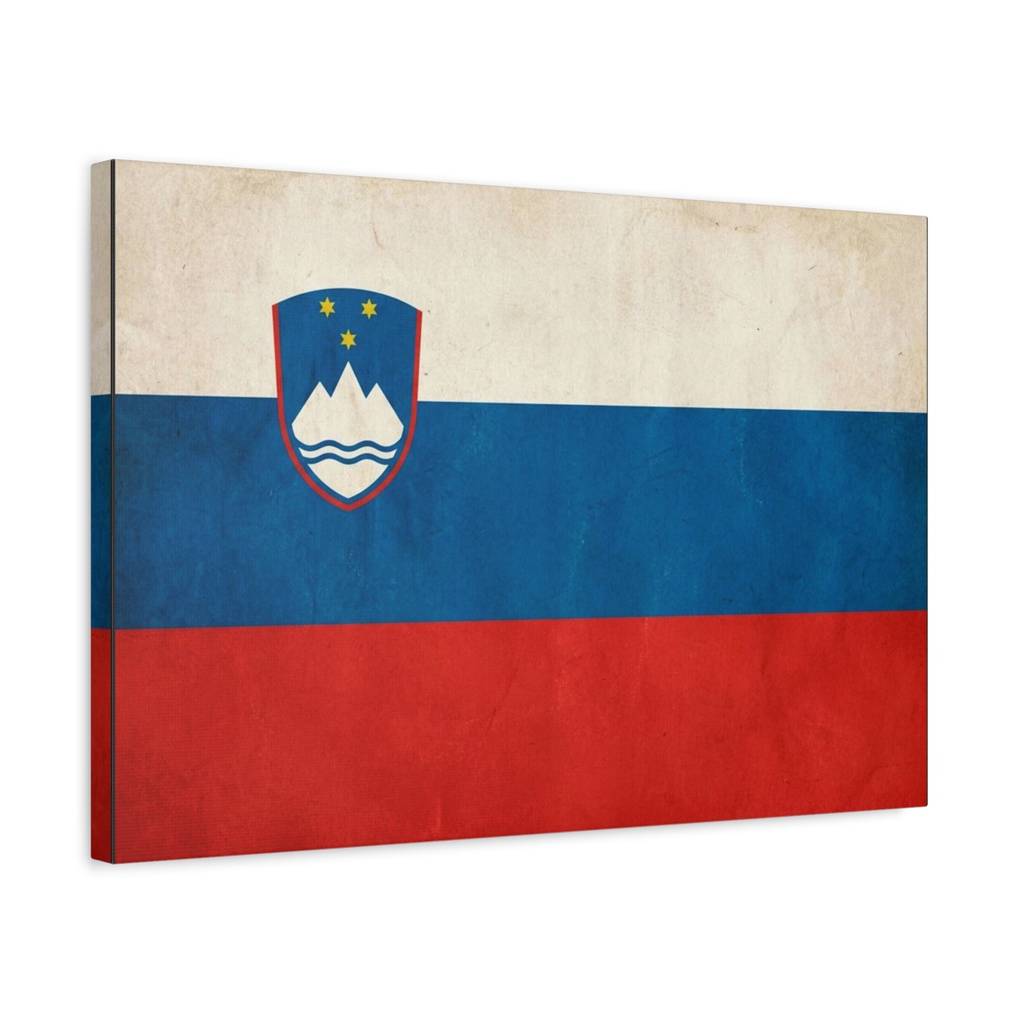 Slovenia Flag Canvas Wall Art - Vintage National Banner Print, Rustic Patriotic Decor - Textured Tricolor Design, Living Room Home Decoration - Living Room Wall Decor - Bedroom Home Decoration
