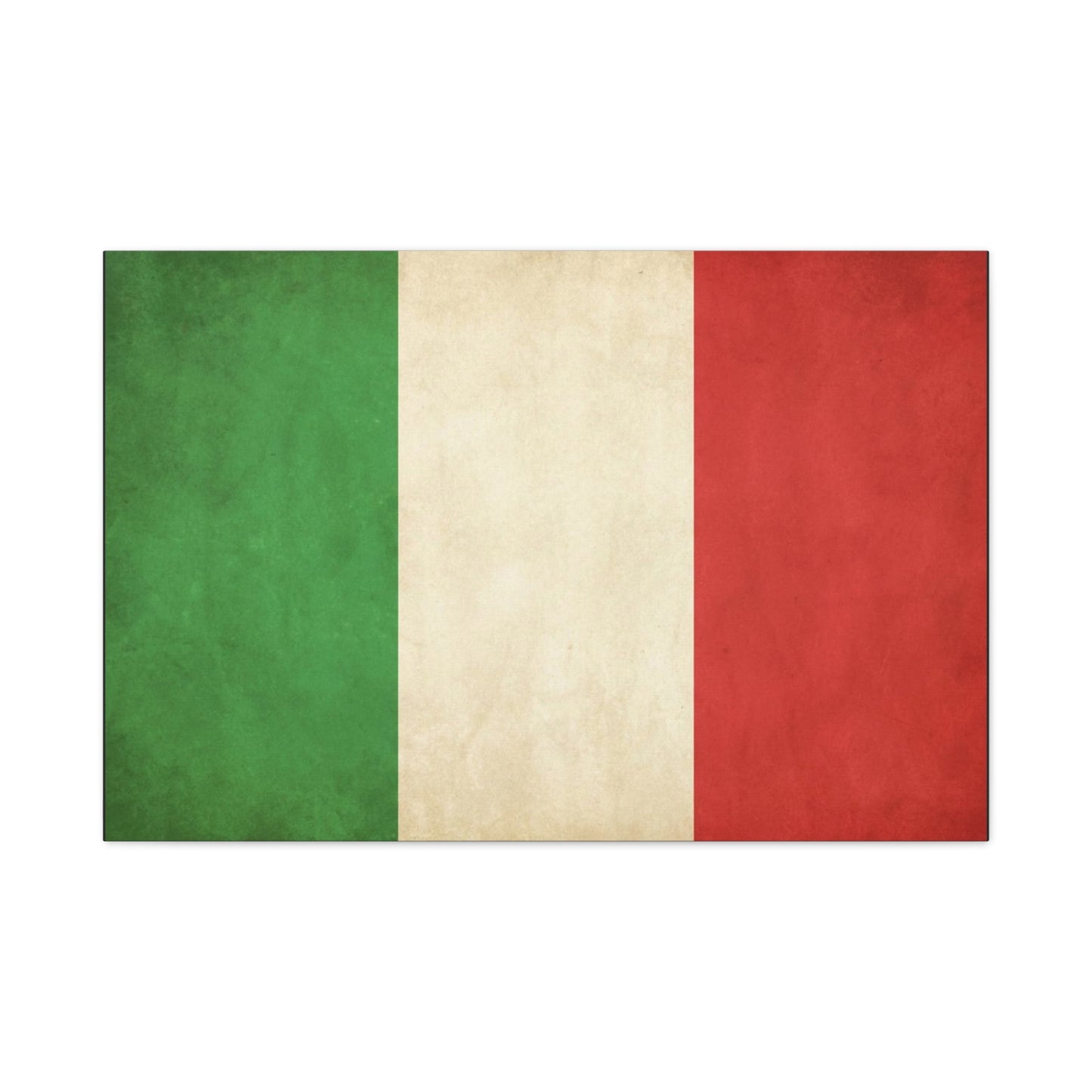 Italian Flag Canvas Wall Art - Vintage Tricolor National Prints, Rustic Textured Artwork - Matte Cotton Decor - Living Room Wall Decor, Office Art, Dorm Accent For Heritage Lovers - Ready to Hang