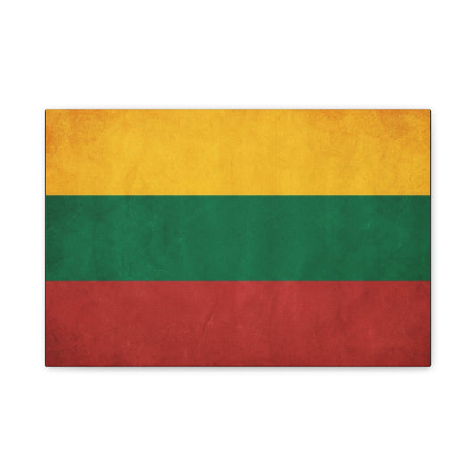 Lithuania Flag Canvas Wall Art - Vintage Tricolor National Print, Textured Cotton Decor - Traditional Patriotic Style - Living Room Wall Decor, Bedroom Home Decoration - Bedroom Home Decoration