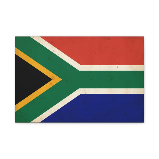 South Africa Flag Canvas Wall Art - Vintage National Pride Decor, Patriotic Country Print, Textured Cotton Artwork, Living Room Wall Decor, Office Display - Ready to Hang - Bedroom Home Decoration