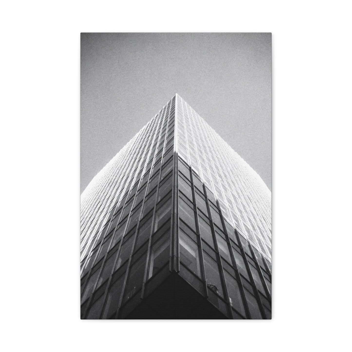 Black And White Skyscraper Canvas Wall Art - Modern Architectural Art Print, Minimalist Cityscape Decor, Contemporary Office Wall Art, Lobby Accent, Living Room Decoration - Ready to Hang