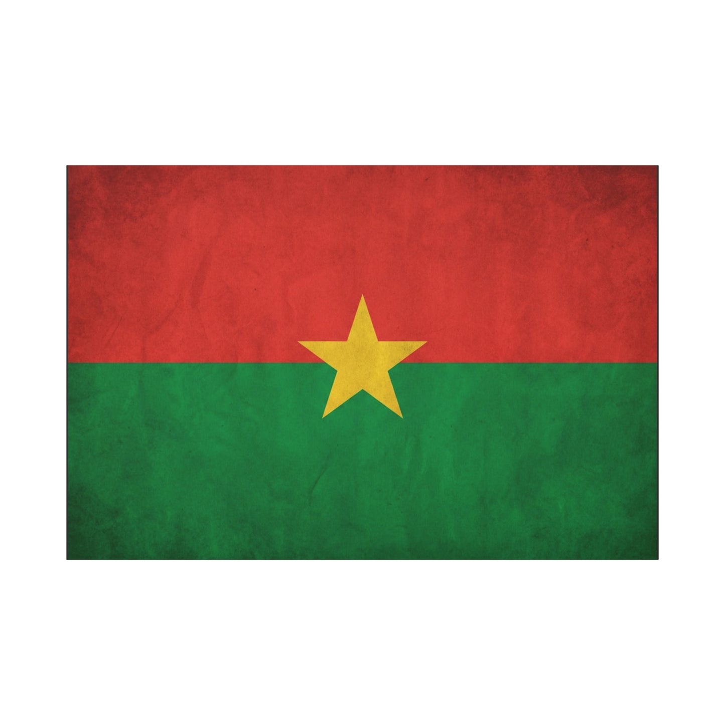 Burkina Faso Flag Canvas Wall Art - Vintage National Pride Decor, Red Green Gold Star Print - Cultural Heritage Style - Living Room Decoration, Office Accent - Living Room Wall Decor - Ready to Hang
