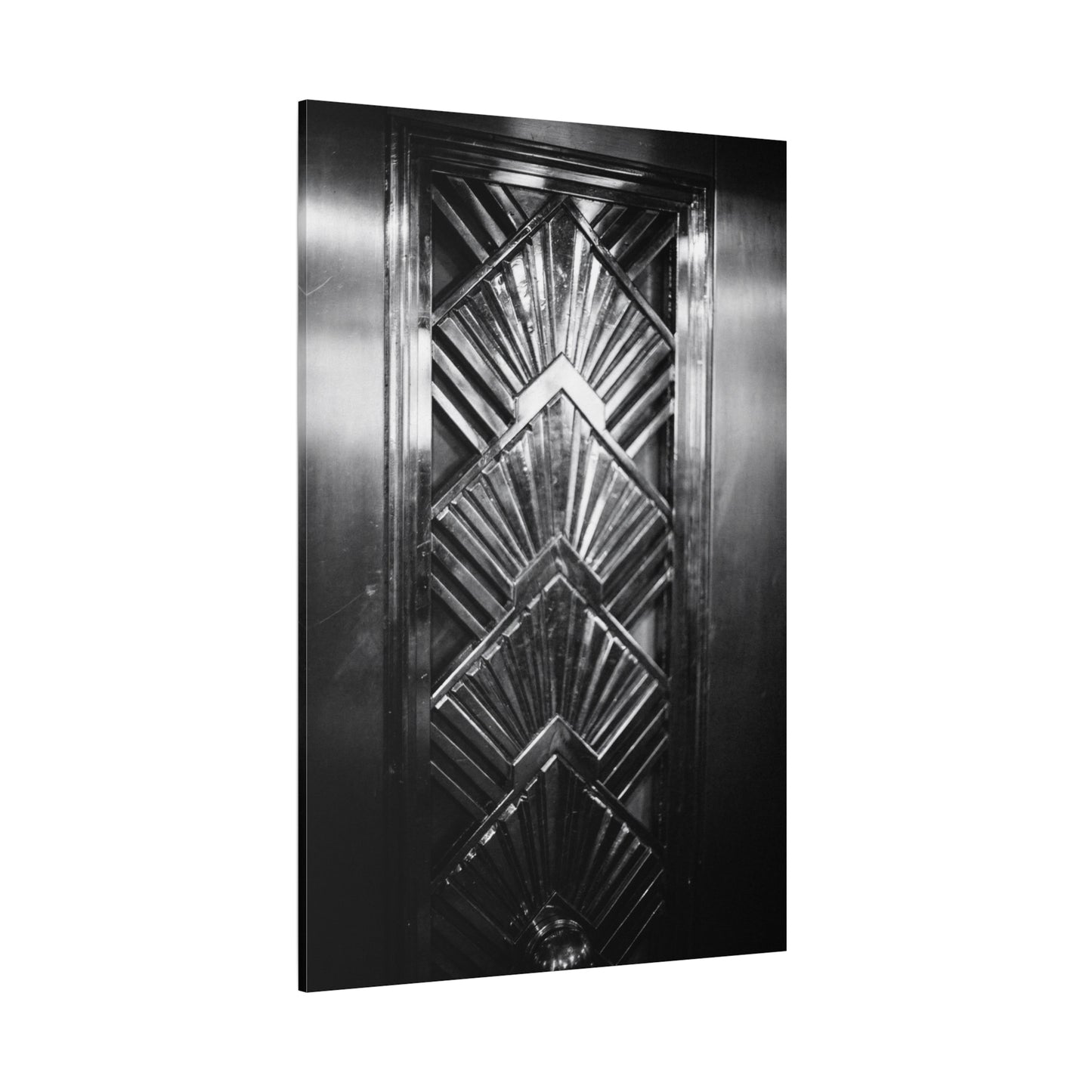 Art Deco Door Art Print Canvas Print - Geometric Black And White Architectural Panel - Monochrome Modern Interior Picture - Hallway Decor, Home Office Accent, Minimalist Design - Office Wall Art