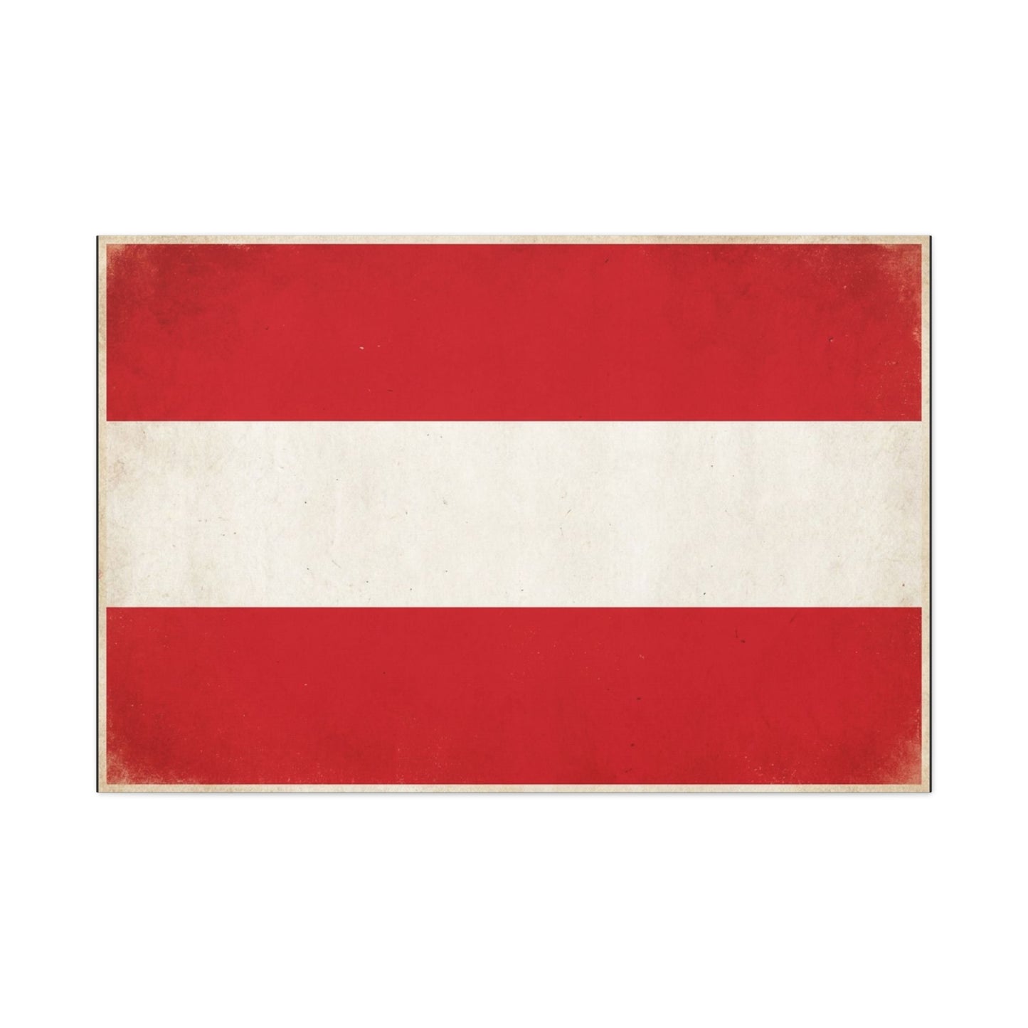 Austria Flag Canvas Wall Art - Vintage Red White Horizontal Banner Print - Patriotic Minimalist Decor - Living Room Home Decoration, Office Accent - Living Room Wall Decor - Bedroom Home Decoration