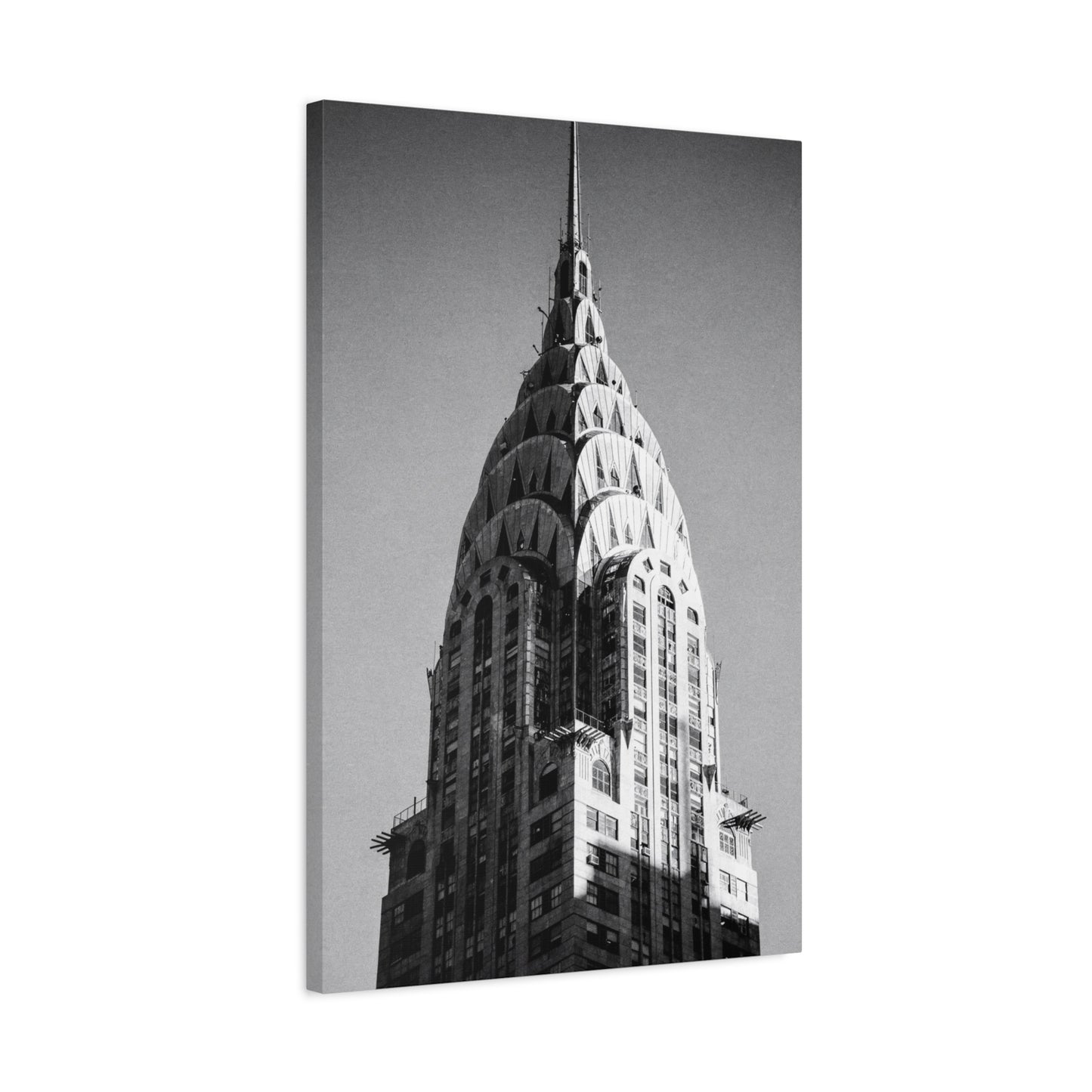 Chrysler Building Canvas Wall Art - Black And White New York City Architecture Print, Art Deco Skyscraper Art Print - Modern Monochrome Office Wall Decor, Living Room Accent - Modern Farmhouse Style