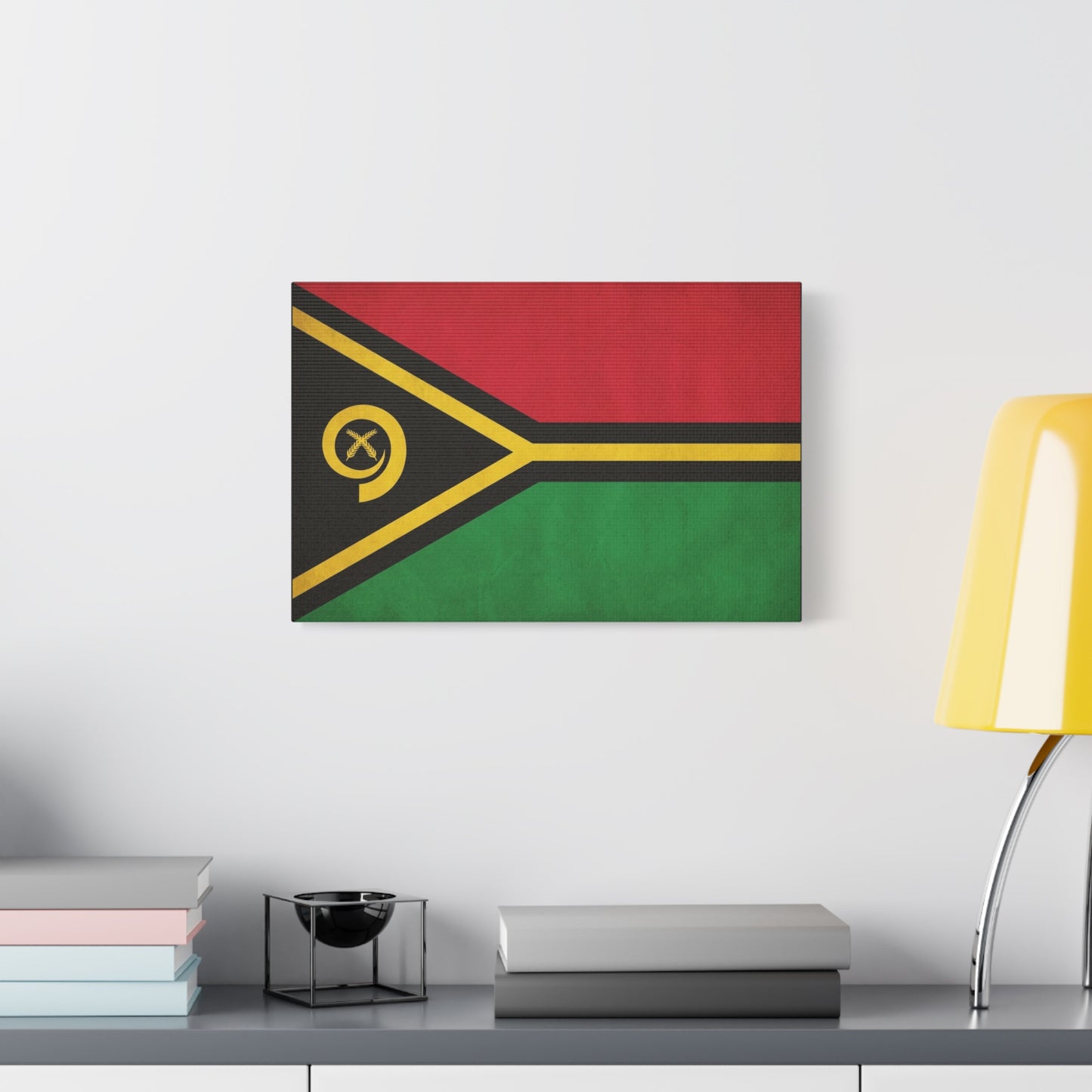 Vanuatu Flag Canvas Wall Art - Red Black Green Yellow National Pride Print - Vintage Country Decor, Heritage Artwork, Living Room Wall Decor, Office Accent - Bedroom Home Decoration - Ready to Hang