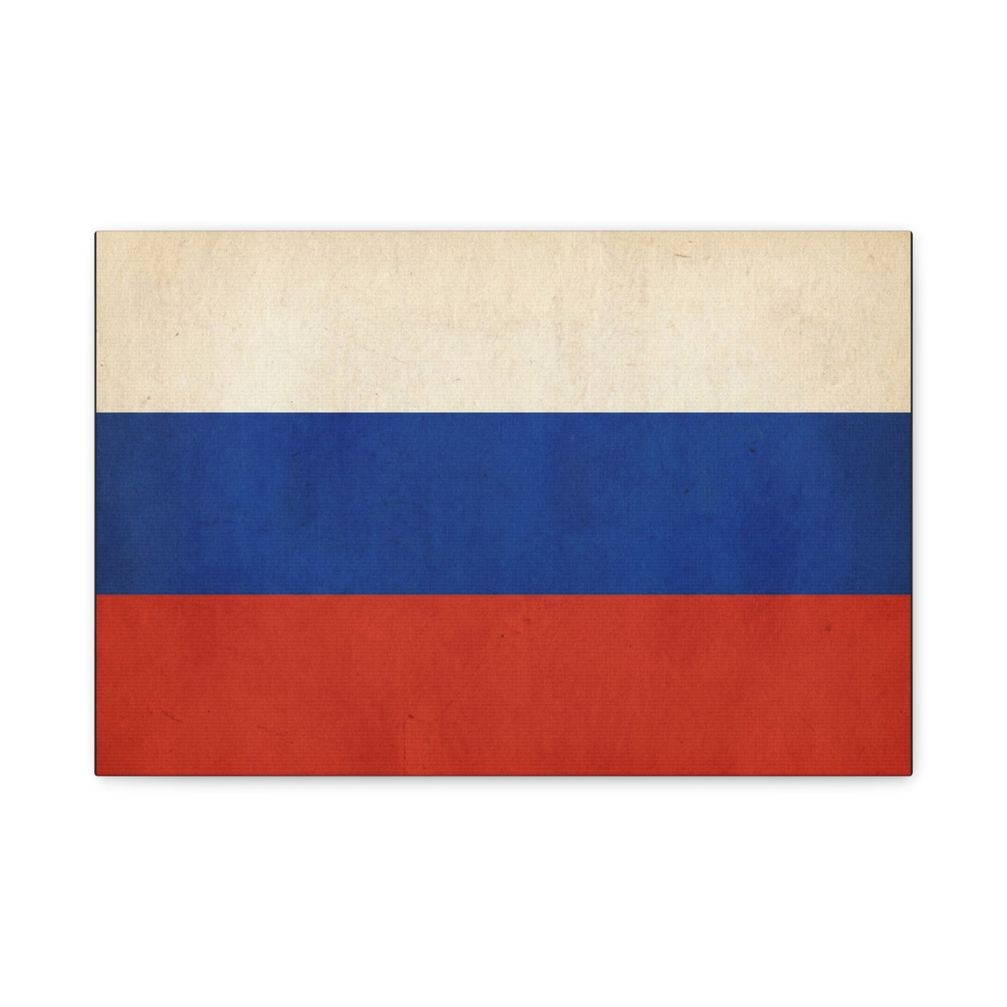 Russia Flag Canvas Wall Art - Vintage Tricolor Banner Print, Patriotic Minimalist Decor - Textured Cotton Look - Living Room Home Decoration, Office Accent - Living Room Wall Decor - Ready to Hang
