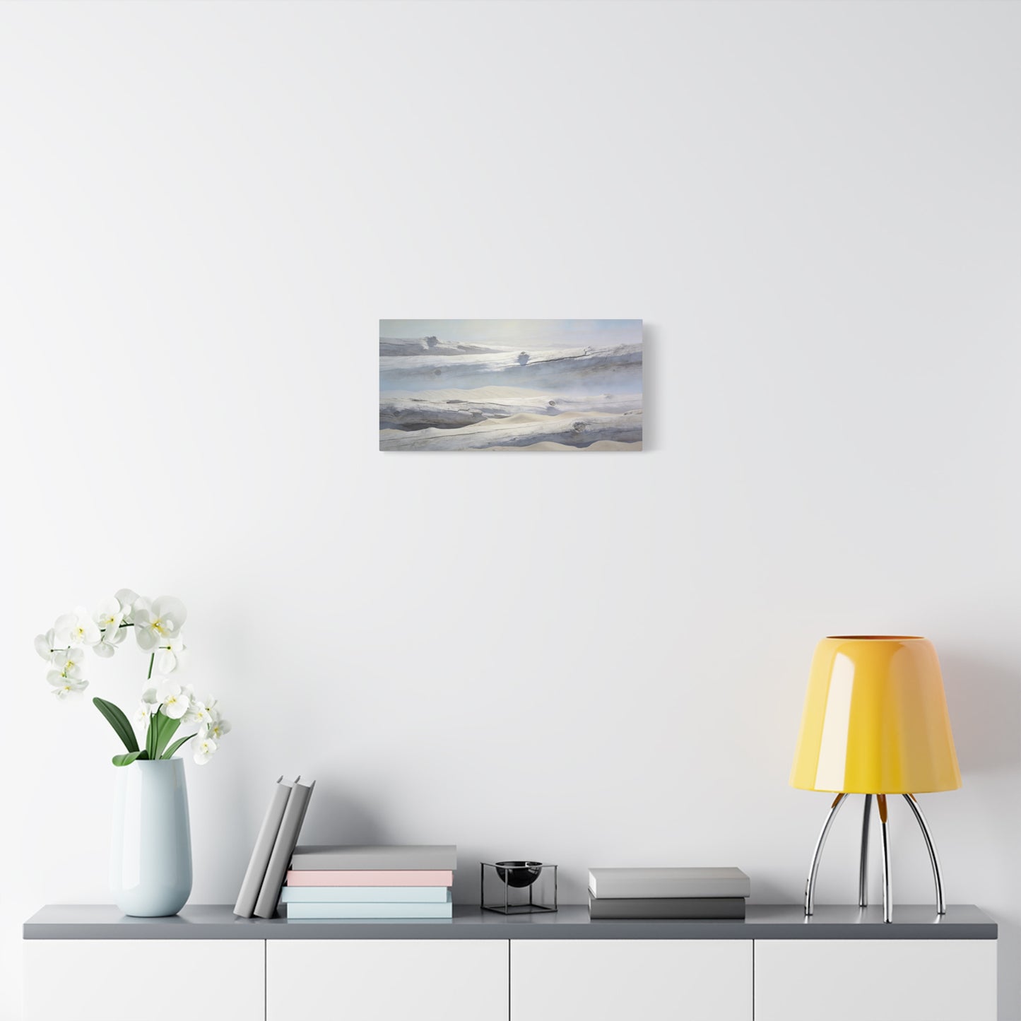 Driftwood Beach Canvas Wall Art - Coastal Sand Dunes Art Print, Soft Blue Beige Neutral Tones - Minimalist Coastal Style - Living Room Wall Decor, Bedroom Home Decoration - Ready to Hang