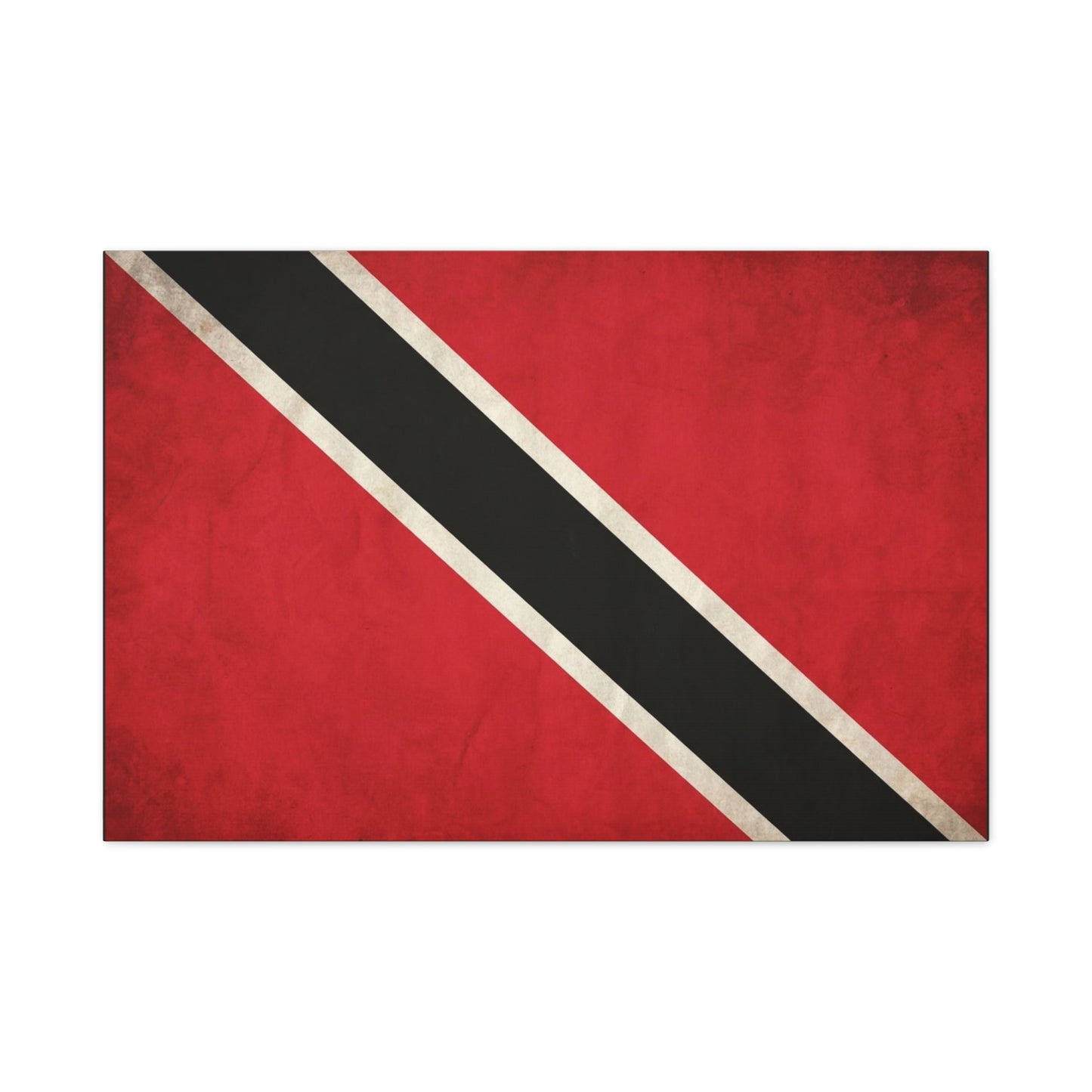 Trinidad And Tobago Flag Canvas Wall Art - Vintage National Pride Decor, Red Black White Graphic Print - Cultural Heritage Style - Living Room Wall Decor - Bedroom Home Decoration - Ready to Hang