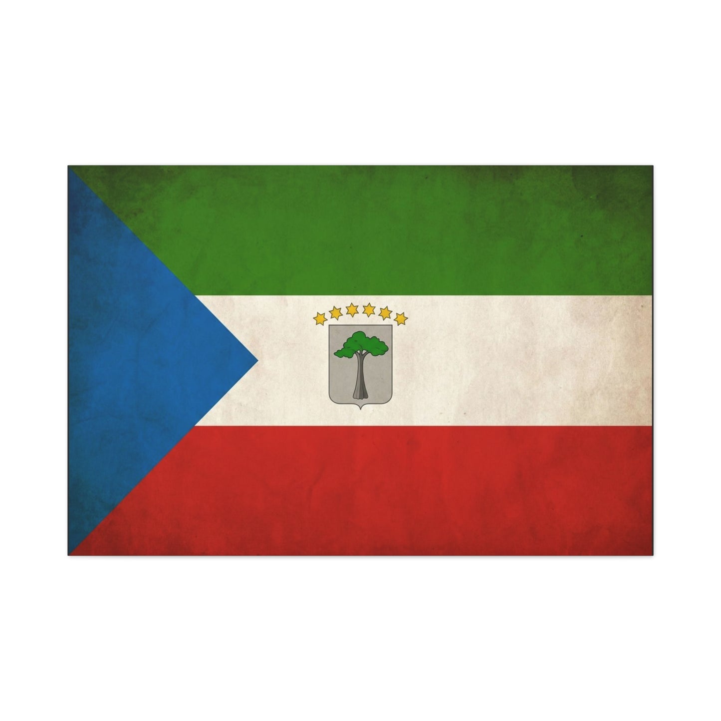 Equatorial Guinea Flag Canvas Wall Art - Vintage National Pride Decor, Distressed Heritage Print - Patriotic Traditional Style - Living Room Wall Decor - Ready to Hang - Bedroom Home Decoration