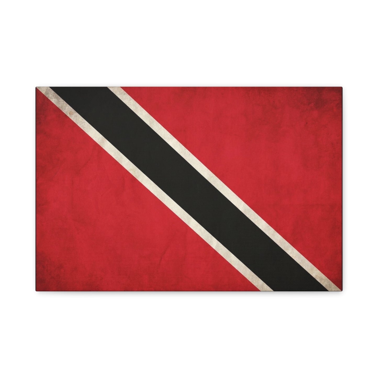 Trinidad And Tobago Flag Canvas Wall Art - Vintage National Pride Decor, Red Black White Graphic Print - Cultural Heritage Style - Living Room Wall Decor - Bedroom Home Decoration - Ready to Hang