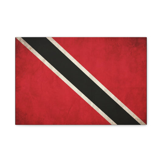 Trinidad And Tobago Flag Canvas Wall Art - Vintage National Pride Decor, Red Black White Graphic Print - Cultural Heritage Style - Living Room Wall Decor - Bedroom Home Decoration - Ready to Hang