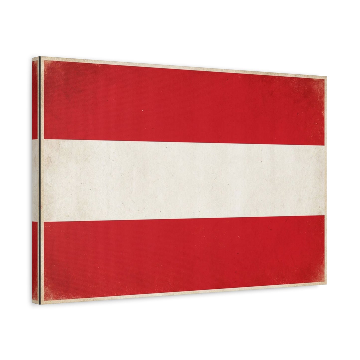 Austria Flag Canvas Wall Art - Vintage Red White Horizontal Banner Print - Patriotic Minimalist Decor - Living Room Home Decoration, Office Accent - Living Room Wall Decor - Bedroom Home Decoration