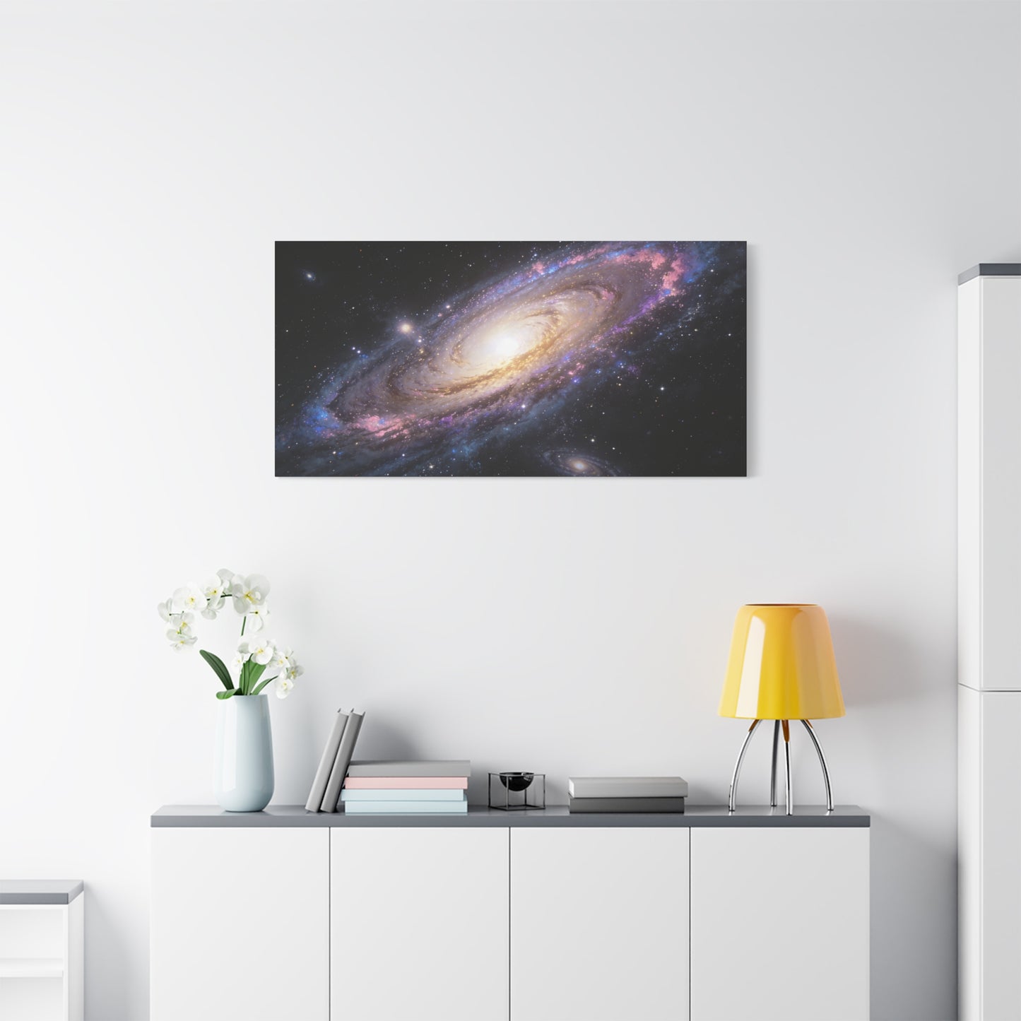 Spiral Galaxy Canvas Wall Art - Cosmic Space Print, Luminous Nebula Stars - Matte Cotton Canvas - Contemporary Celestial Style - Living Room Wall Decor, Office Art Accent - Bedroom Home Decoration