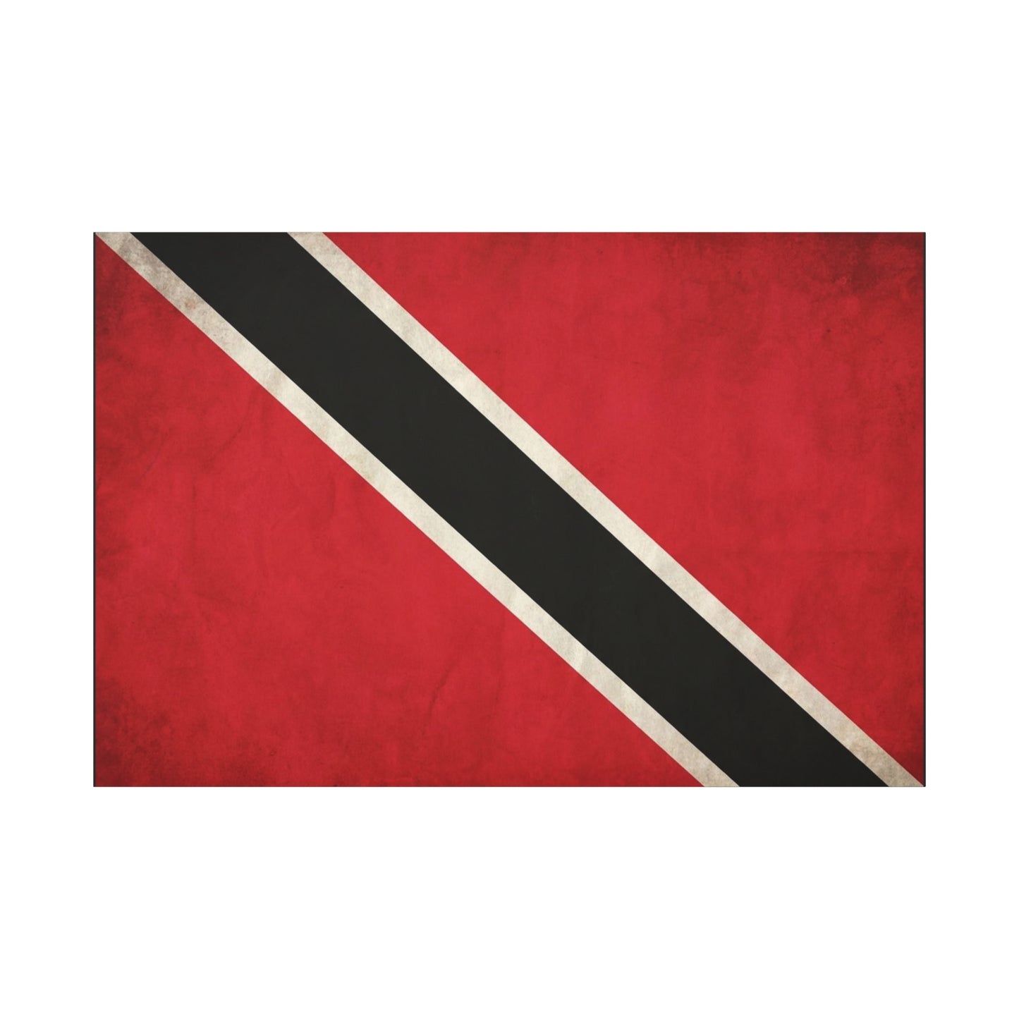 Trinidad And Tobago Flag Canvas Wall Art - Vintage National Pride Decor, Red Black White Graphic Print - Cultural Heritage Style - Living Room Wall Decor - Bedroom Home Decoration - Ready to Hang
