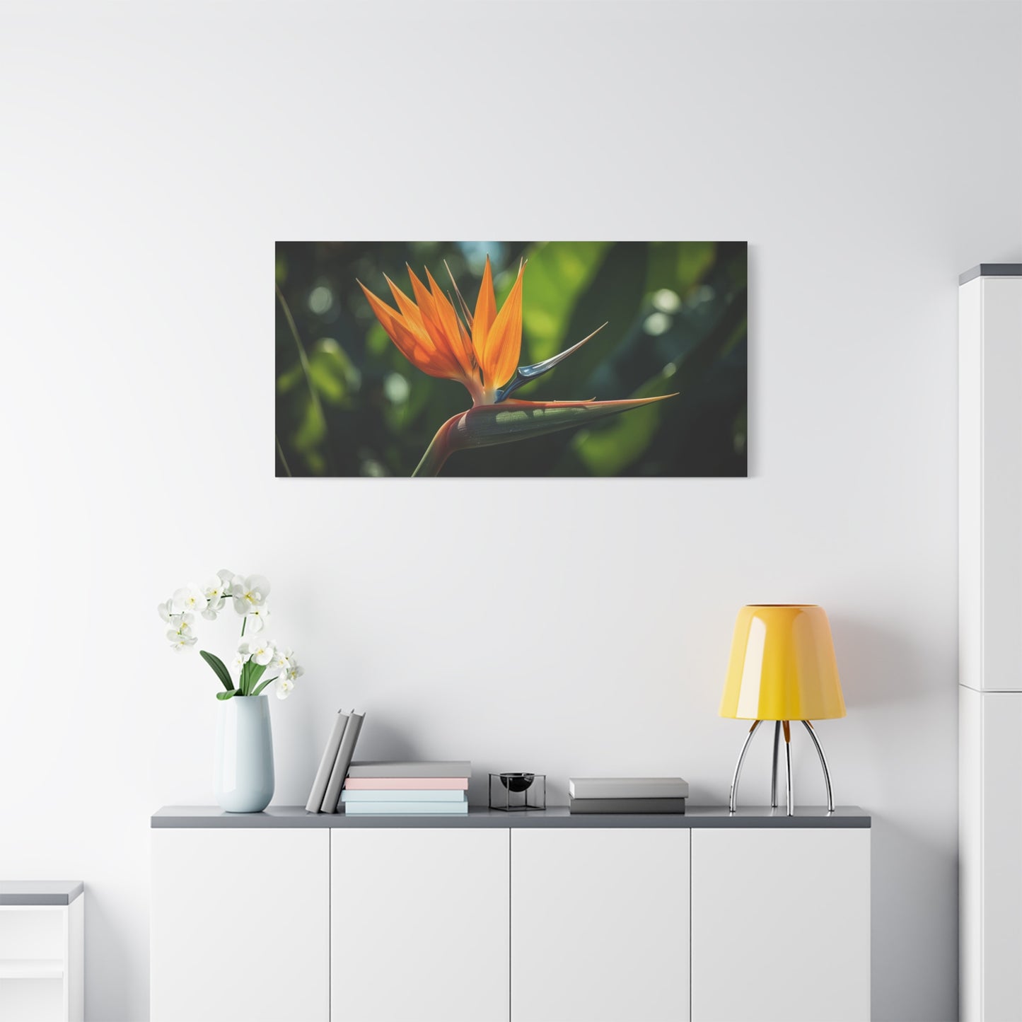 Bird Of Paradise Canvas Wall Art - Tropical Floral Botanical Art Print - Matte Cotton Art Print, Contemporary Nature Wall Decor - Living Room Bedroom Office Accent - Bedroom Home Decoration