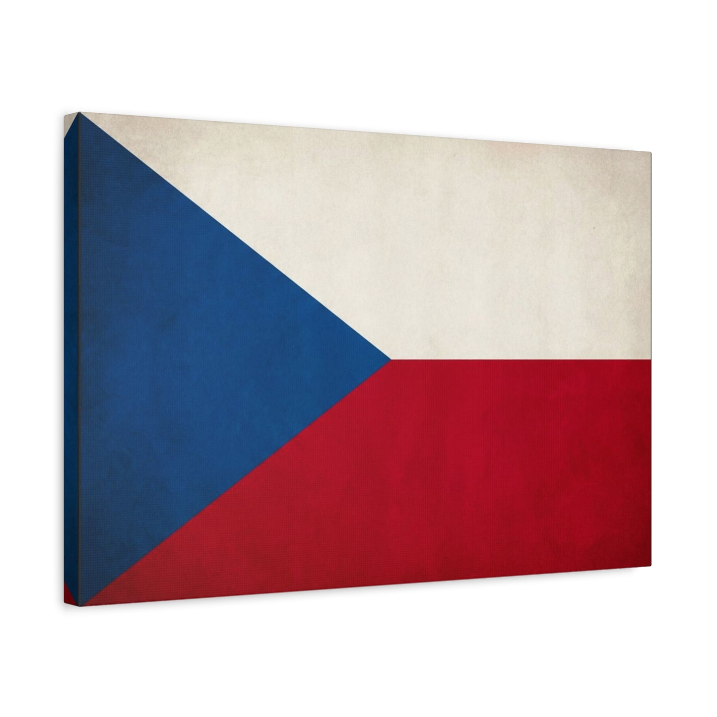 Czech Republic Flag Canvas Wall Art - Czech Flag Print, Vintage Patriotic Decor - Minimalist Tricolor Design - Living Room Home Decoration, Office Wall Accent - Bedroom Home Decoration - Ready to Hang