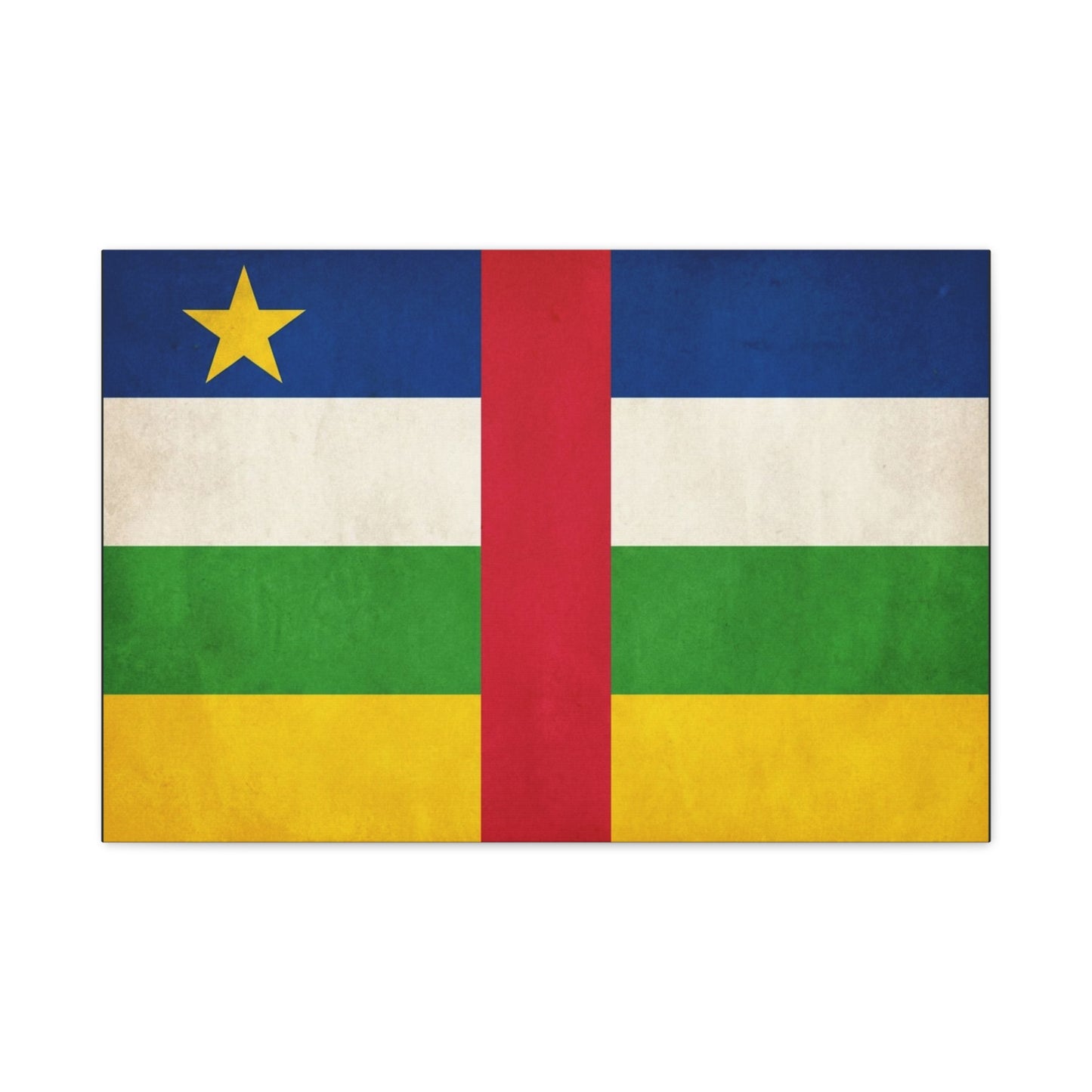 Central African Republic Flag Canvas Wall Art - Vintage National Pride Decor, Patriotic Color Block Print - Traditional Style - Living Room Wall Decor, Bedroom Home Decoration - Modern Farmhouse Style
