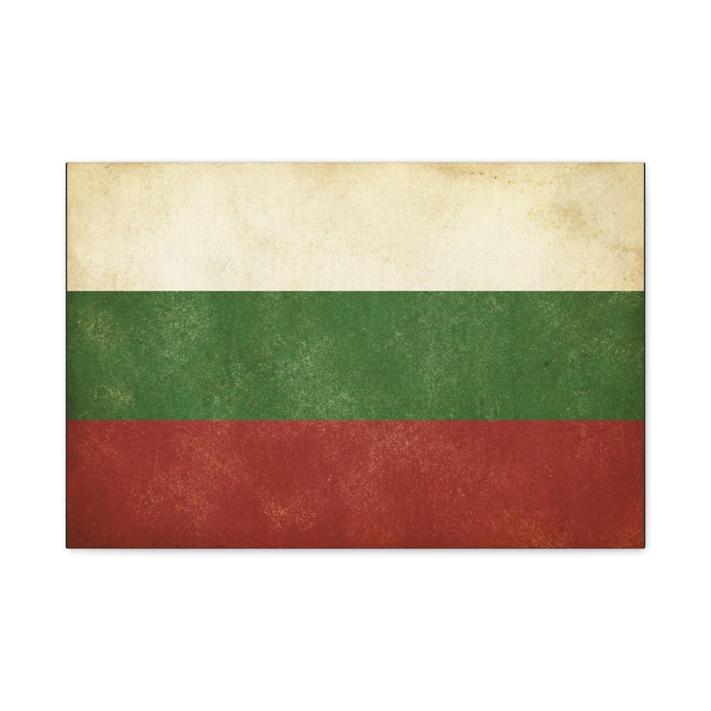 Bulgaria Flag Canvas Wall Art - Vintage Bulgarian Flag Print, Patriotic Tricolor Wall Decor - Distressed Cotton Canvas - Rustic Minimalist Style For Living Room, Office, Dorm - Bedroom Home Decoration