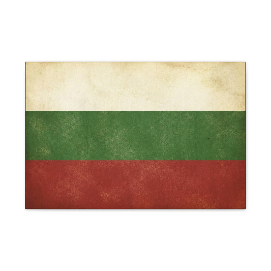 Bulgaria Flag Canvas Wall Art - Vintage Bulgarian Flag Print, Patriotic Tricolor Wall Decor - Distressed Cotton Canvas - Rustic Minimalist Style For Living Room, Office, Dorm - Bedroom Home Decoration