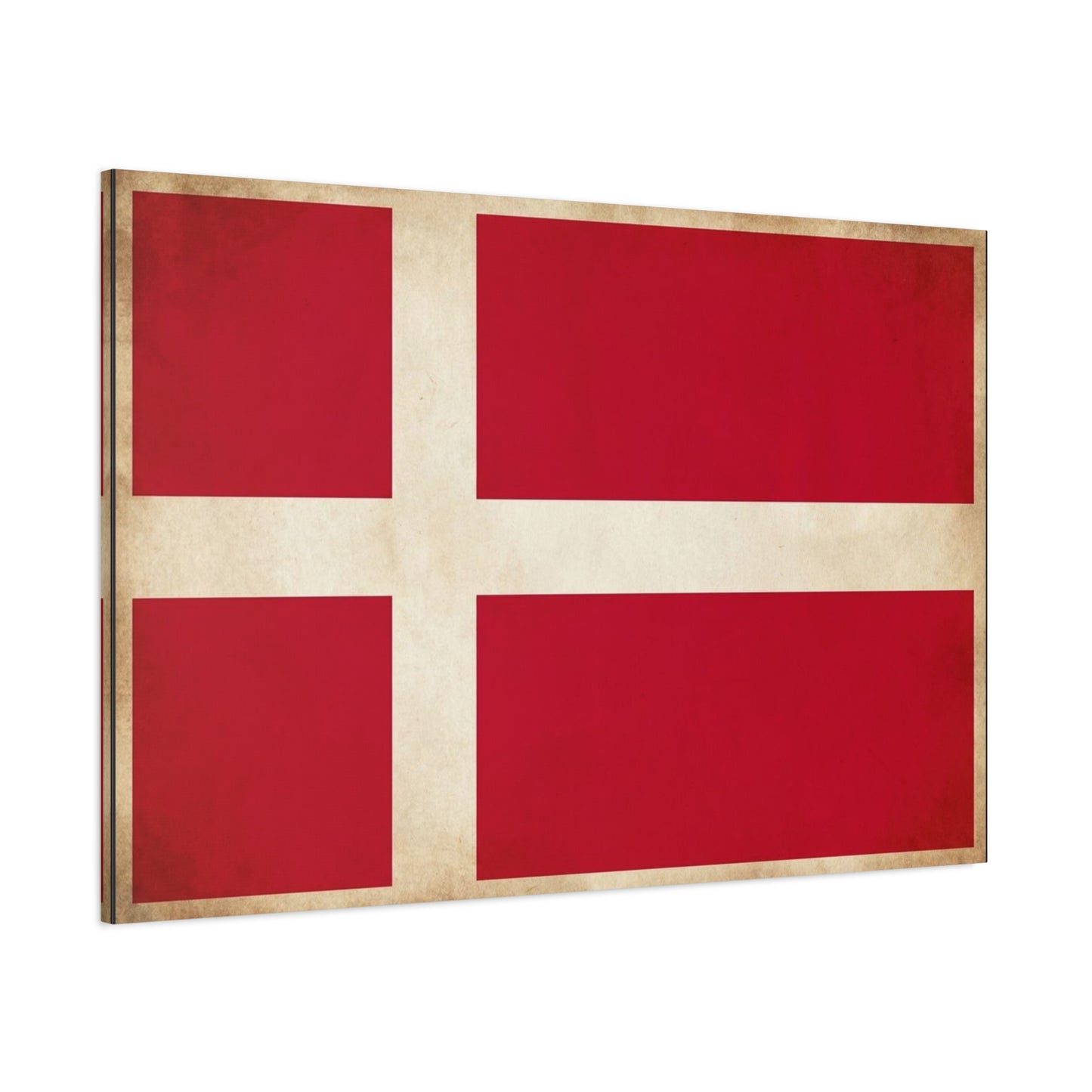 Denmark Flag Canvas Wall Art - Danish Flag Print, Vintage Nordic Decor - Minimalist Red And White Artwork - Living Room Wall Decor, Office Accent - Bedroom Home Decoration - Bedroom Home Decoration