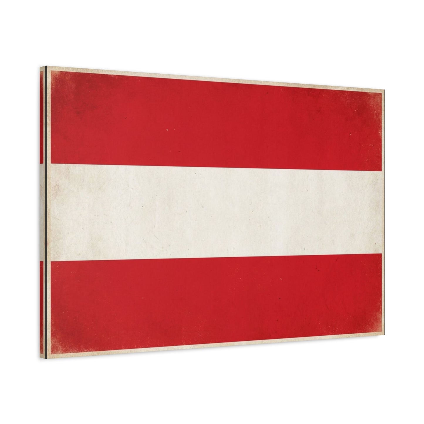Austria Flag Canvas Wall Art - Vintage Red White Horizontal Banner Print - Patriotic Minimalist Decor - Living Room Home Decoration, Office Accent - Living Room Wall Decor - Bedroom Home Decoration