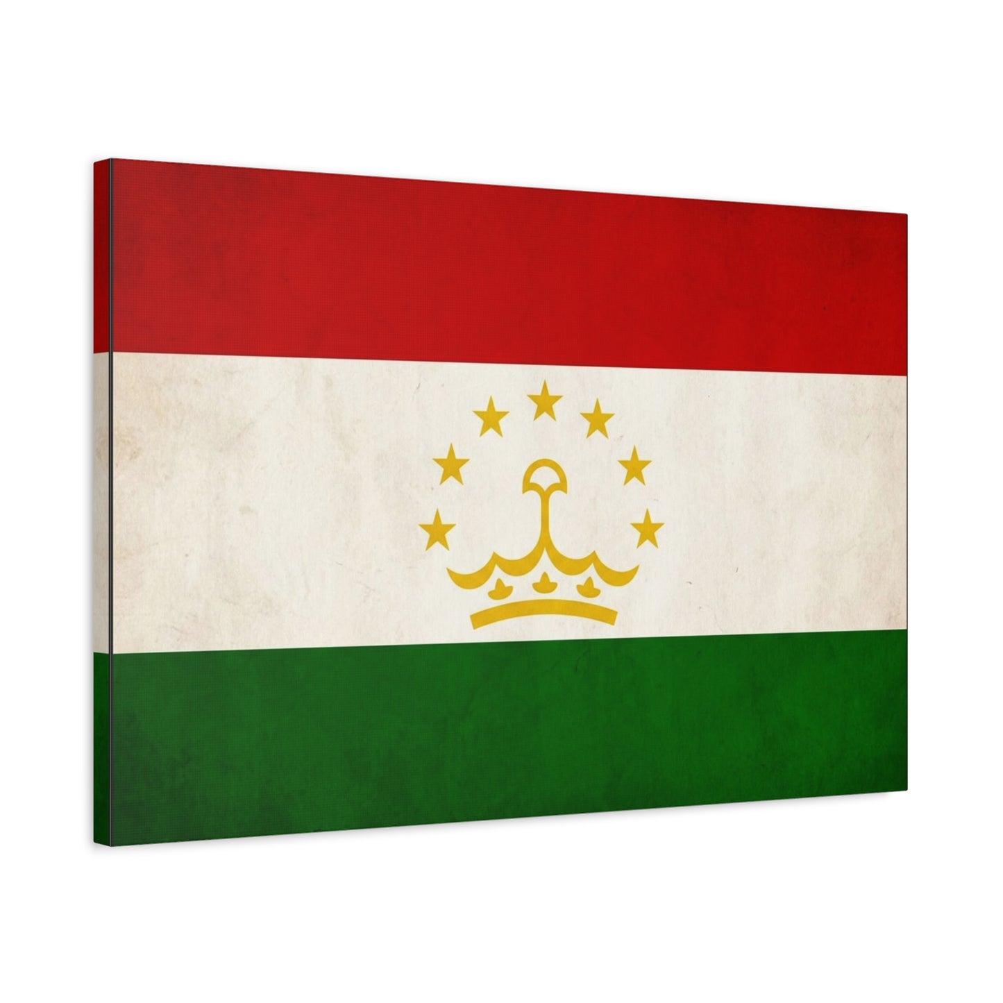 Tajikistan Flag Canvas Wall Art - Vintage Country Flag Print, Red White Green Banner With Crown And Stars - Patriotic Decor - Living Room Wall Decor, Bedroom Home Decoration - Bedroom Home Decoration