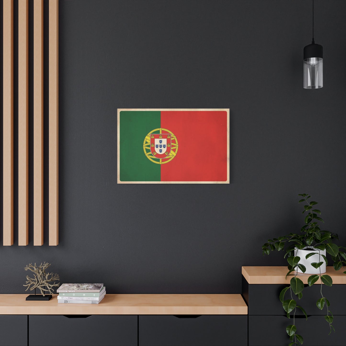 Portugal Flag Canvas Wall Art - Vintage Portuguese Flag Print, Heritage Decor - Matte Cotton Artwork - Traditional Style, Living Room Decoration - Living Room Wall Decor - Bedroom Home Decoration