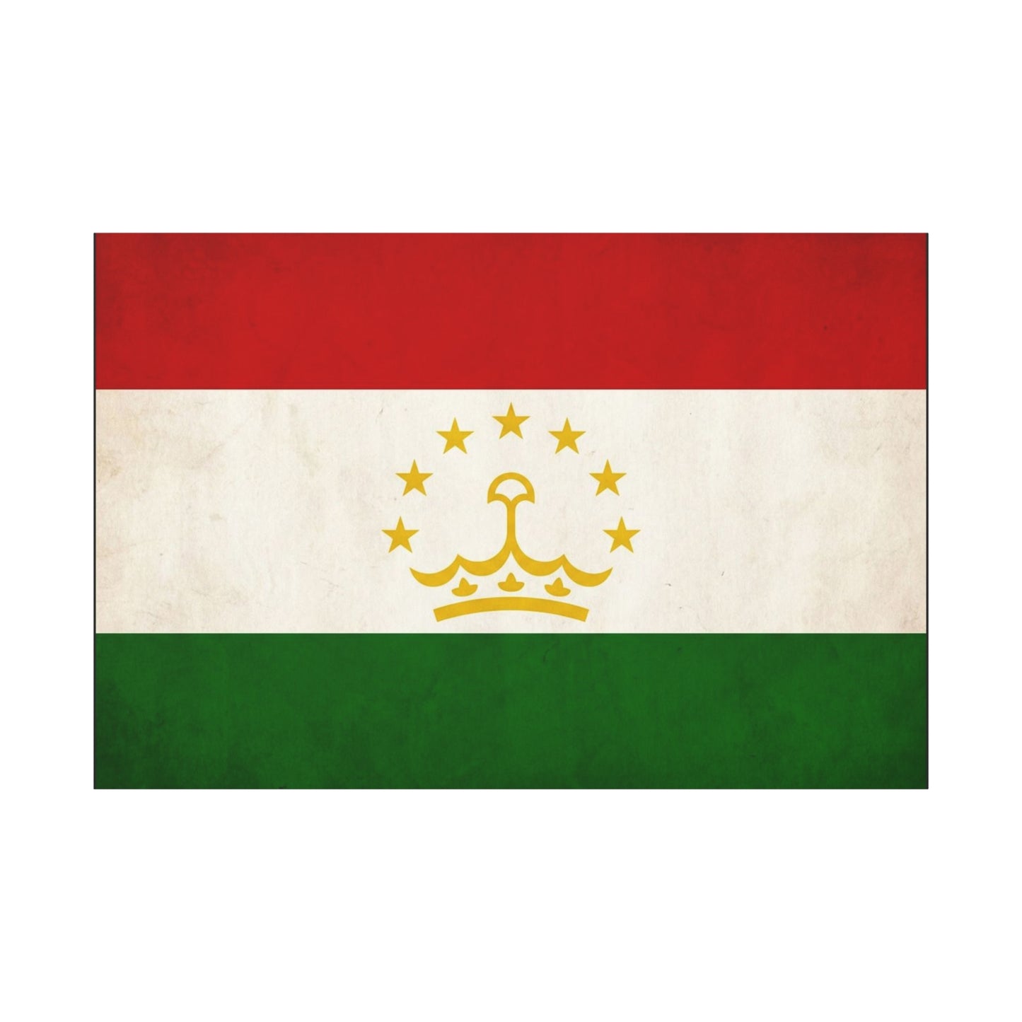 Tajikistan Flag Canvas Wall Art - Vintage Country Flag Print, Red White Green Banner With Crown And Stars - Patriotic Decor - Living Room Wall Decor, Bedroom Home Decoration - Bedroom Home Decoration