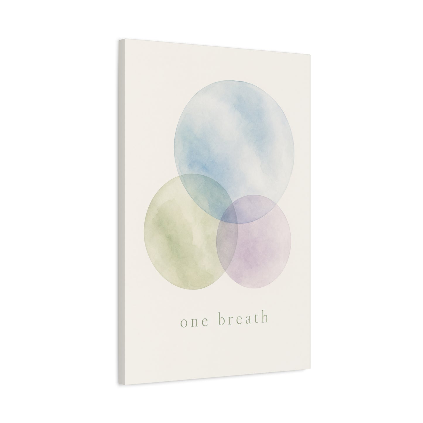 "One Breath" Abstract Canvas Wall Art - Pastel Watercolor Circles, Minimalist Geometric Print - Calming Modern Decor, Bedroom Meditation Space, Living Room Home Decoration - Living Room Wall Decor