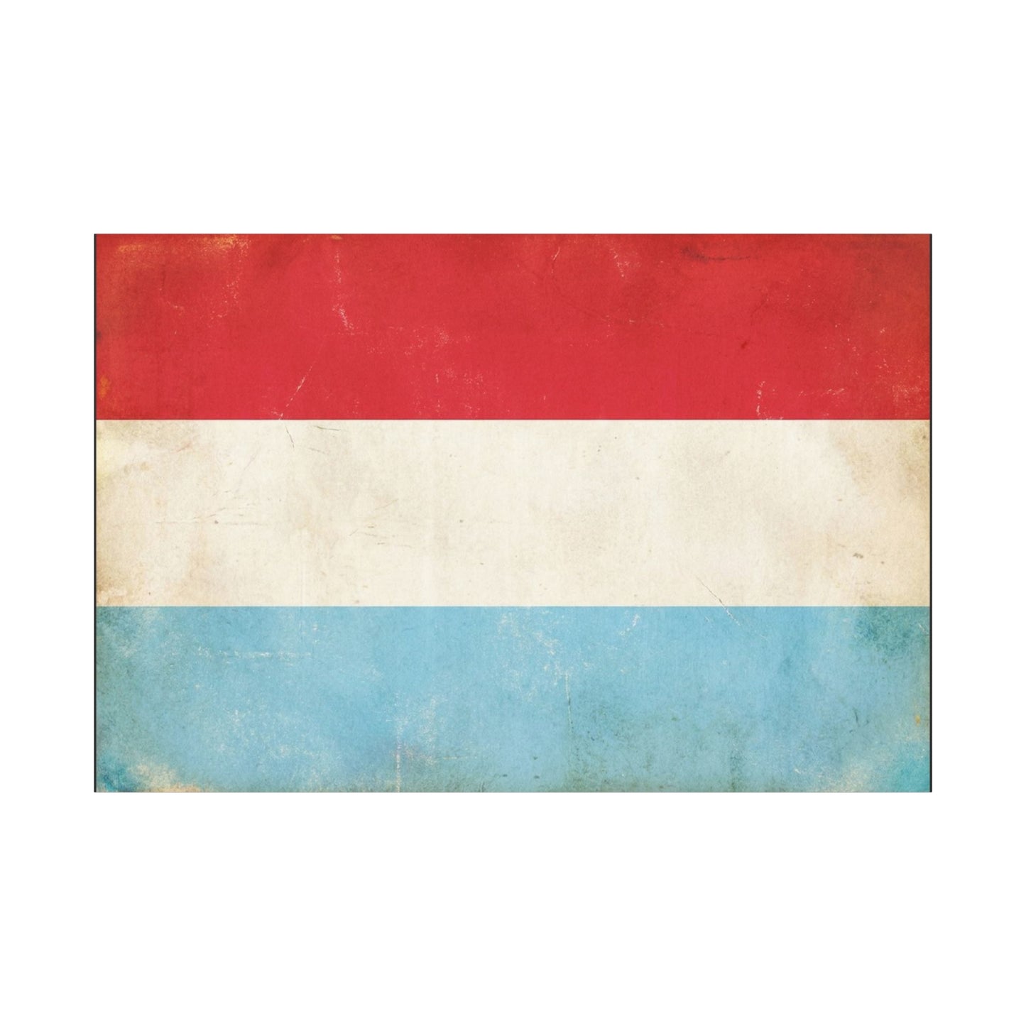 Vintage Luxembourg Flag Canvas Wall Art - Distressed Tricolor Country Print, Patriotic Minimalist Decor - Matte Canvas Wall Hanging - Living Room Bedroom Office Decoration - Bedroom Home Decoration