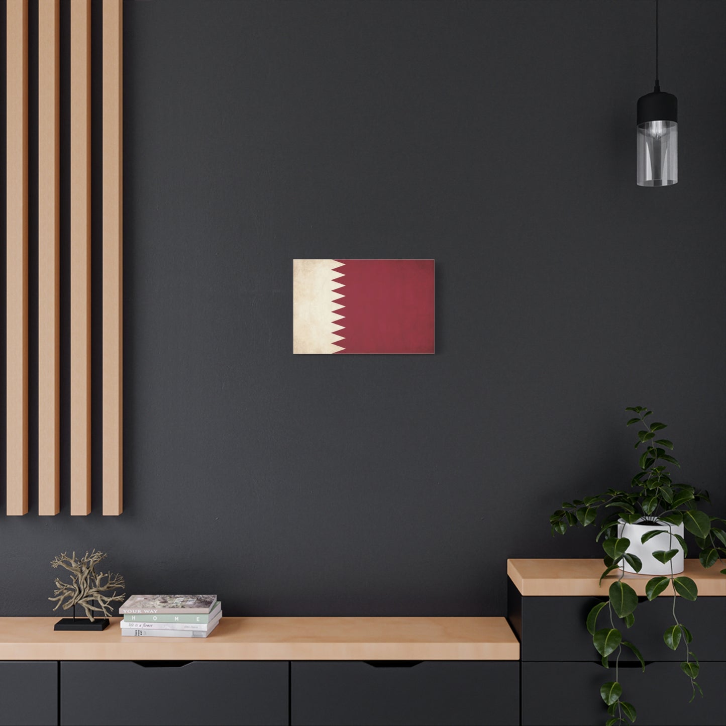 Bahrain Flag Canvas Wall Art - Vintage Red And White National Banner Print - Patriotic Minimalist Decor - Living Room Wall Decor, Office Art - Bedroom Home Decoration - Bedroom Home Decoration
