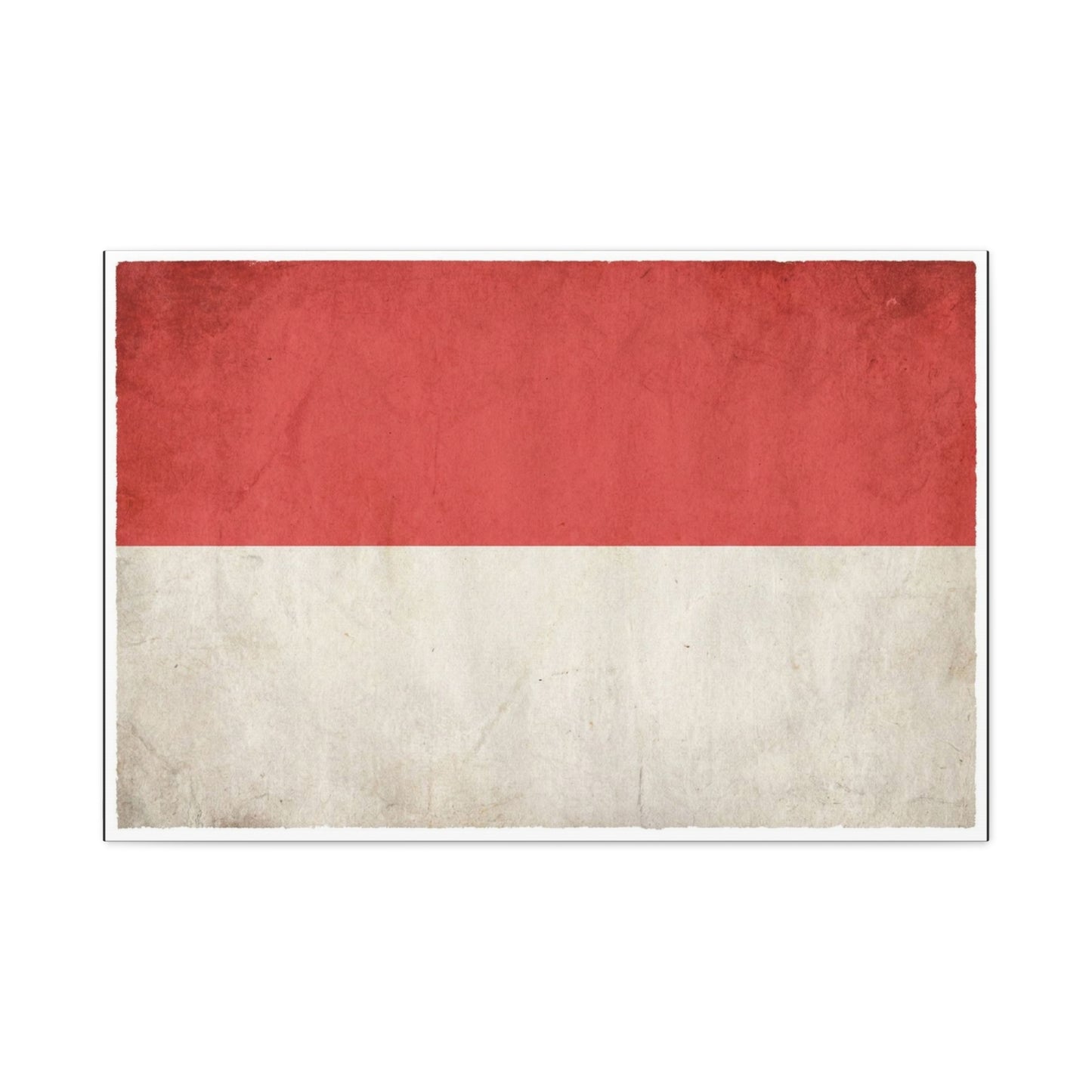 Indonesia Flag Canvas Wall Art - Vintage Red And White Banner Print, Minimalist Patriotic Decor - Matte Cotton Artwork - Living Room Wall Decor, Office Art, Dorm Accent - Bedroom Home Decoration